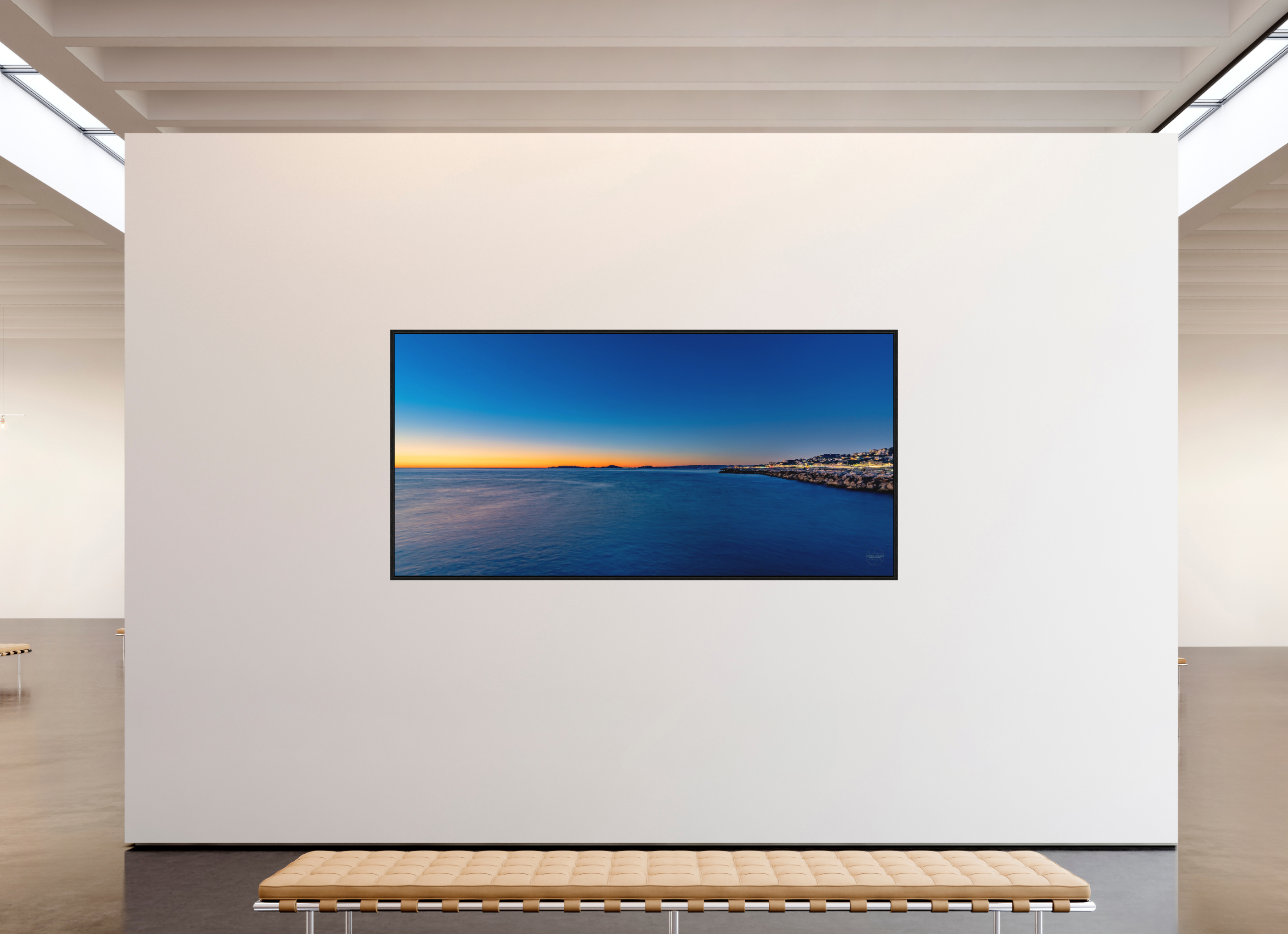 247,6 x 120 cm, Tirage grand format dans caisse américaine Bleu Infini