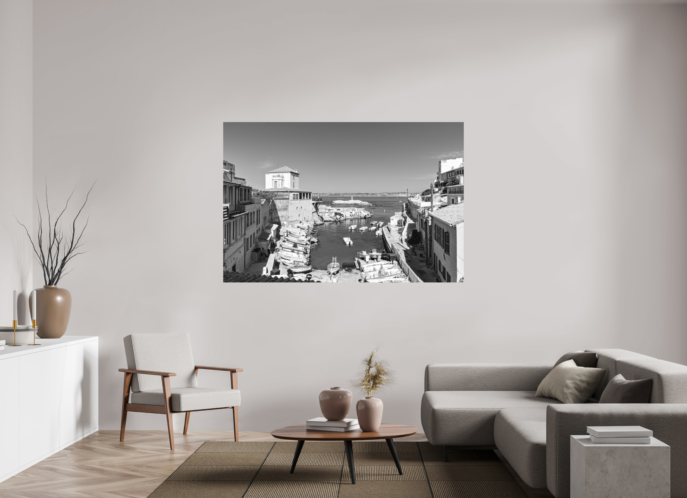180 x 120 cm, Tirage N&B mat seul Affiche artistique – Silence sur Malmousque