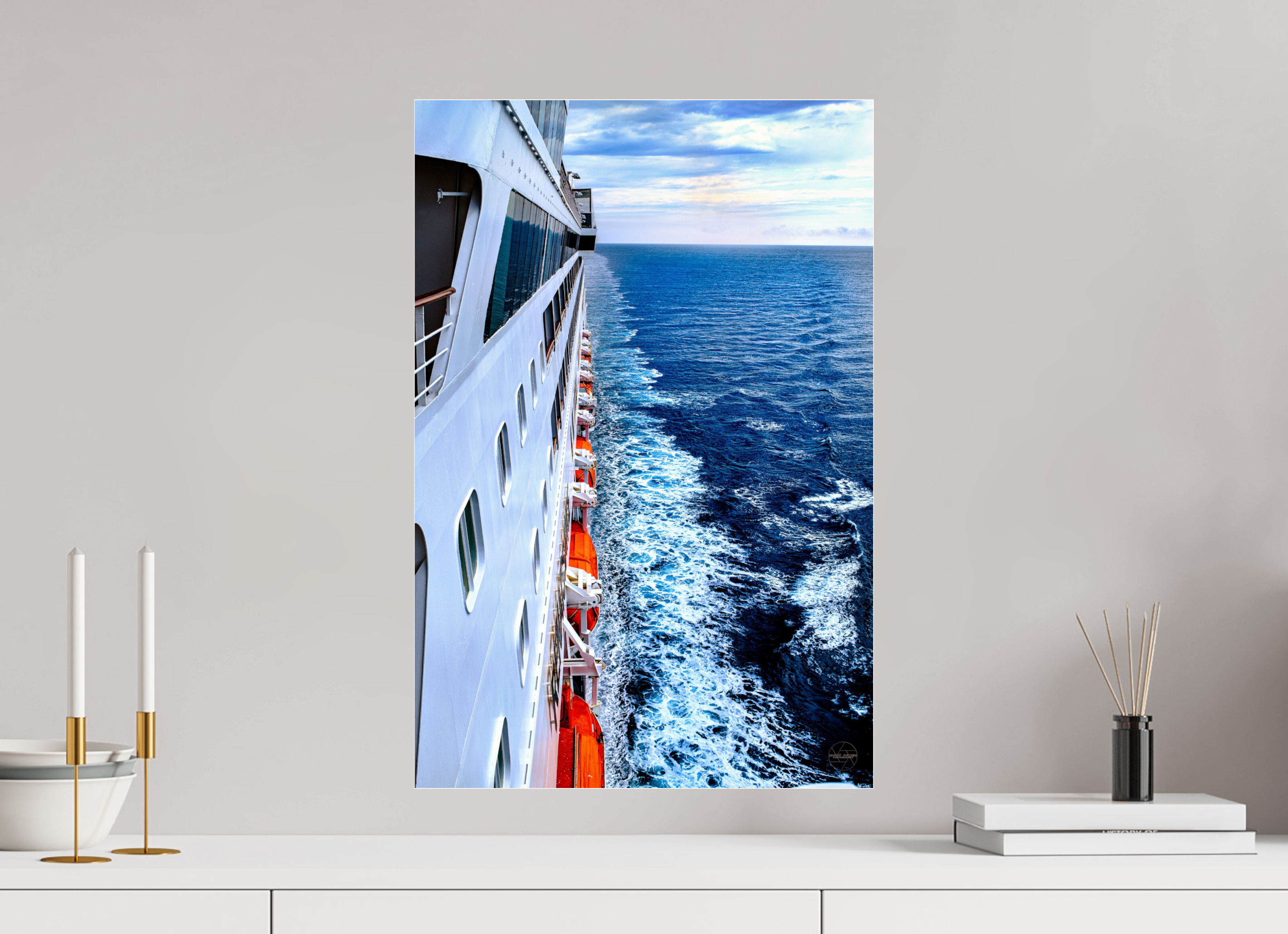 40 x 60 cm, Tirage couleur sous Plexi Sillage Infini | Poster Océan & Voyage Contemporain
