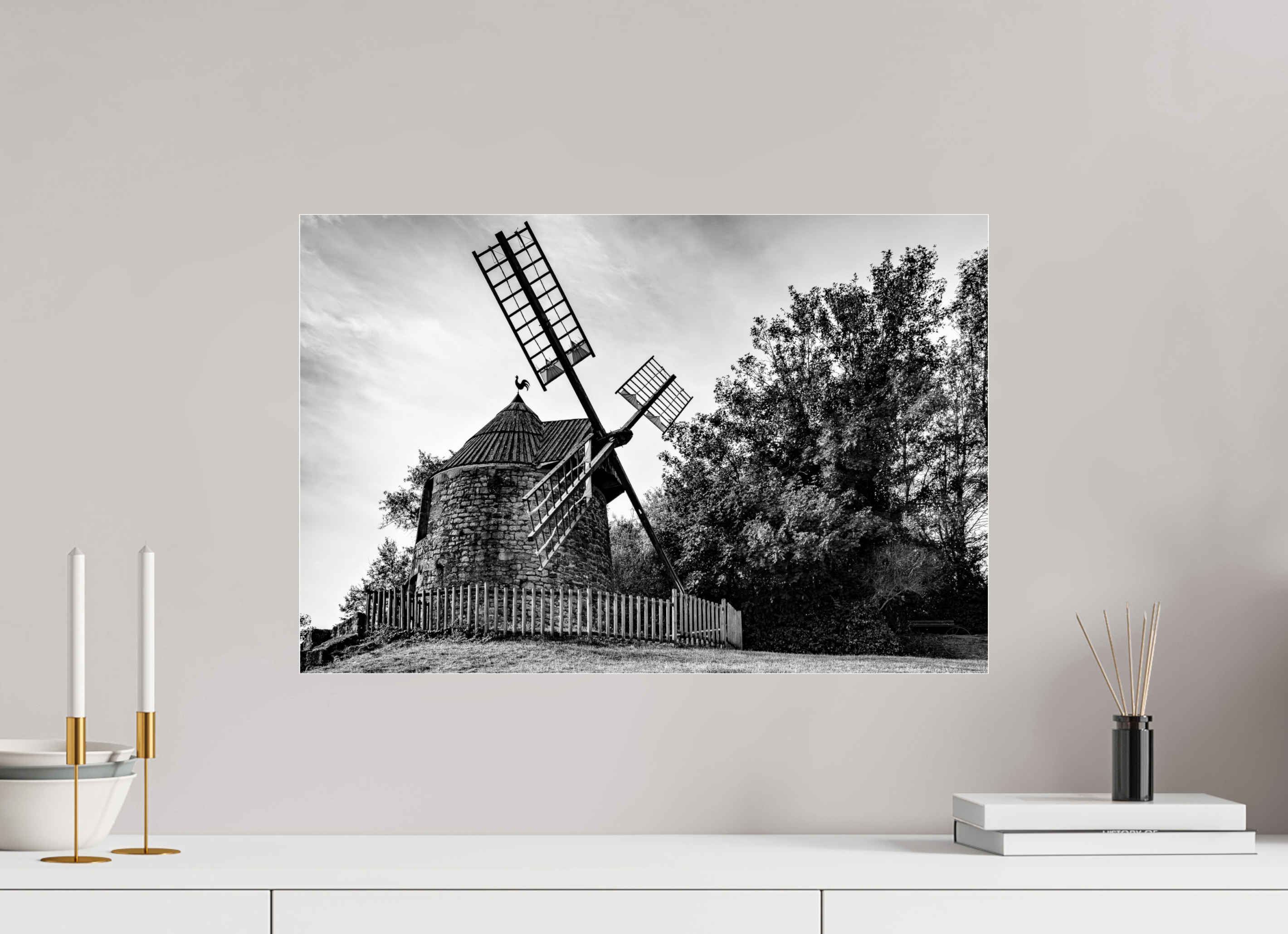 60 x 40 cm, Tirage N&B sous Plexi Œuvre murale - Souffle du Temps