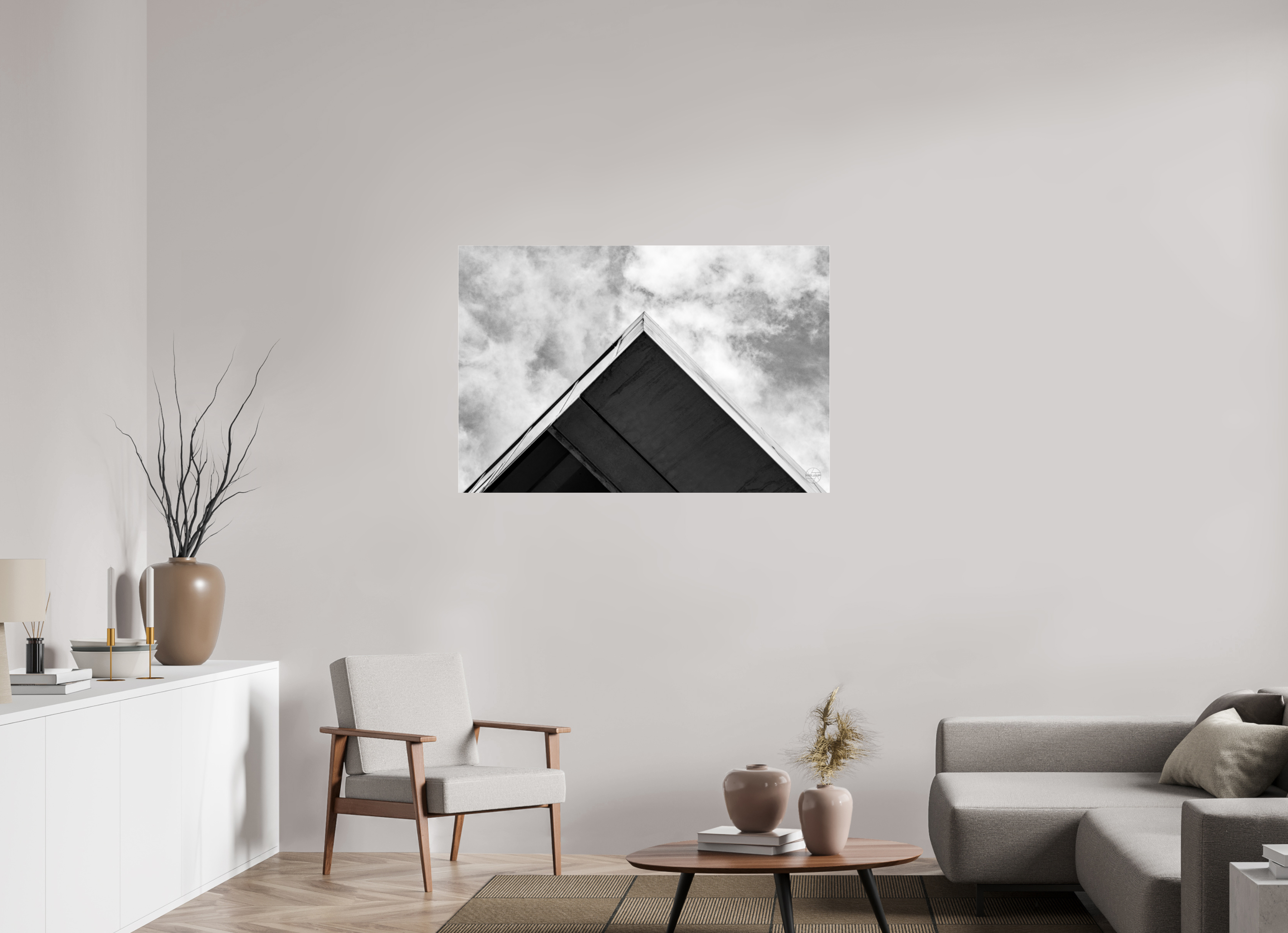 120 x 80 cm, Tirage N&B sous Plexi Pyramide - Décoration murale contemporaine