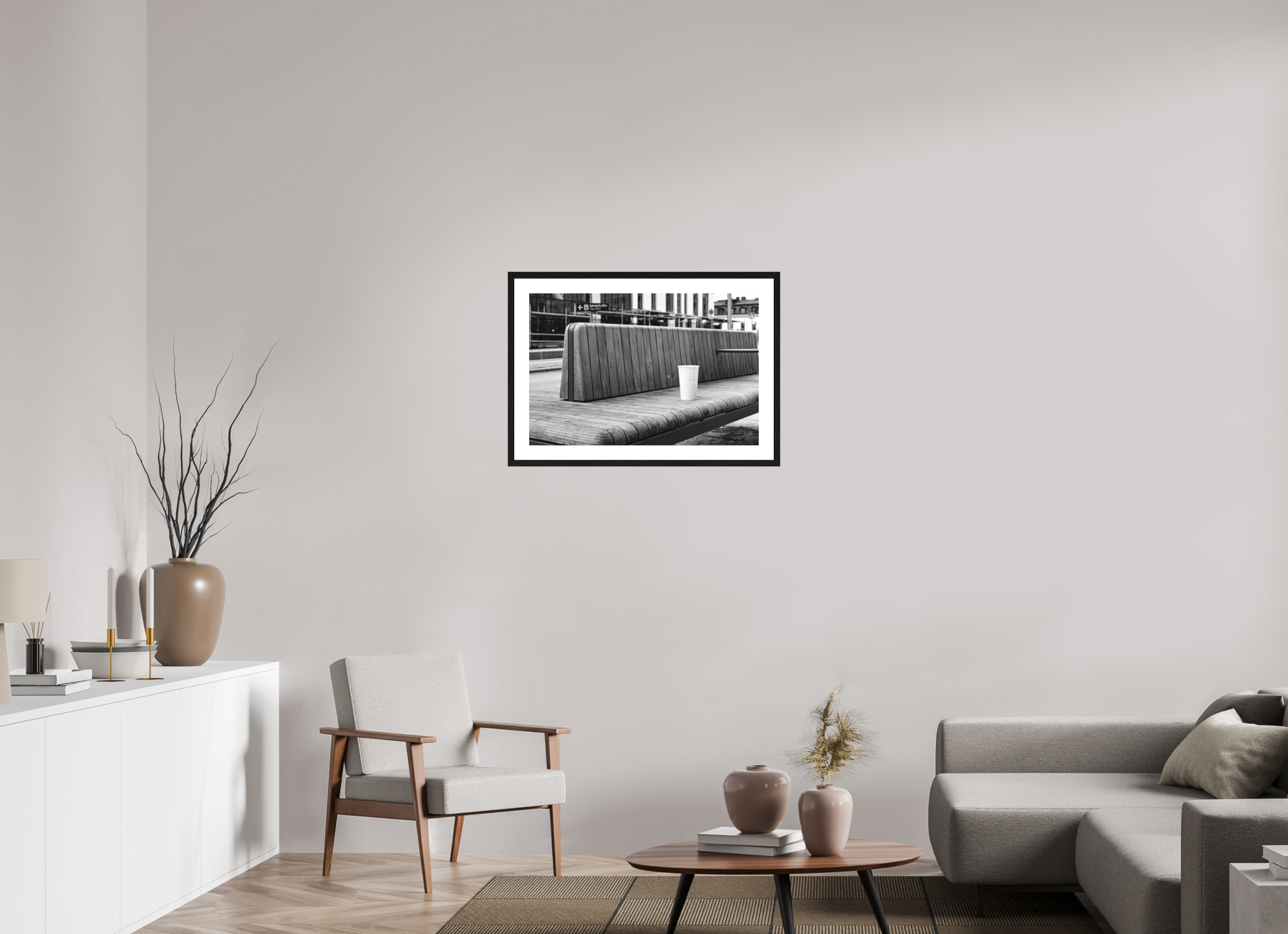 75 x 50 cm, Tirage N&B mat + Cadre noir avec passe-partout Décoration murale contemporaine - L’Oubli