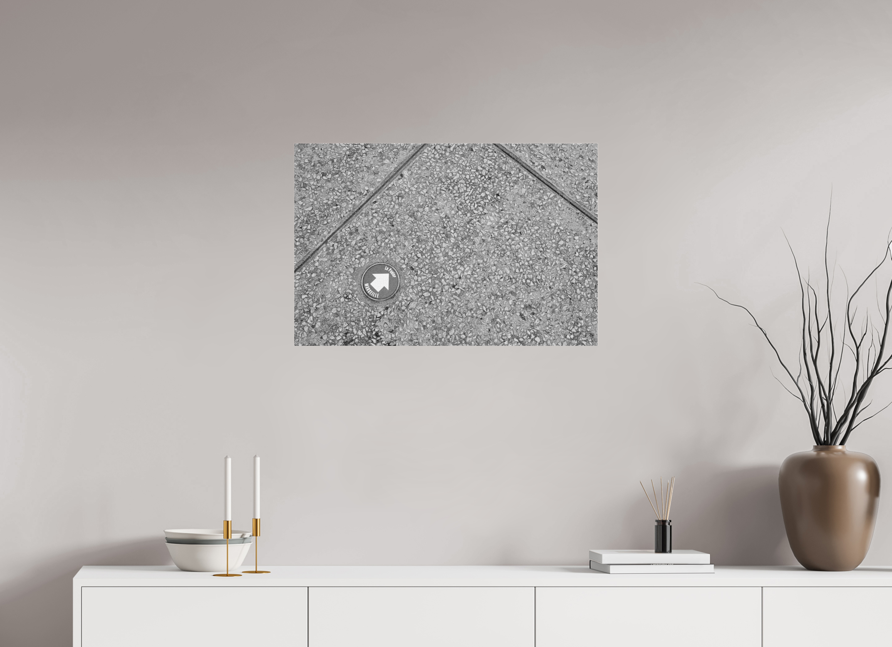 75 x 50 cm, Tirage N&B sous Plexi Déco photo murale - Marseille --> Le Panier