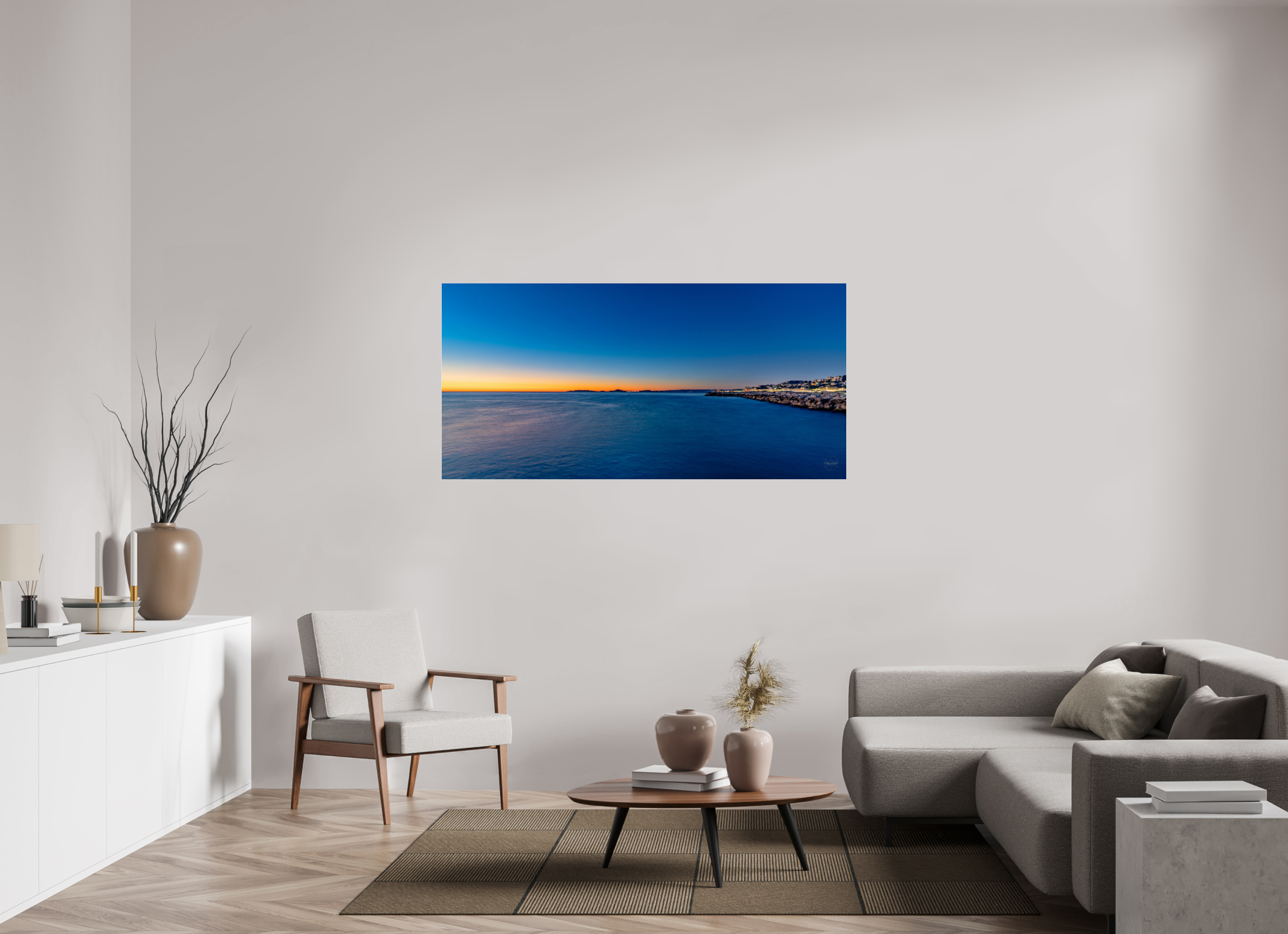 165,1 x 80 cm, Tirage couleur sous Plexi Bleu Infini
