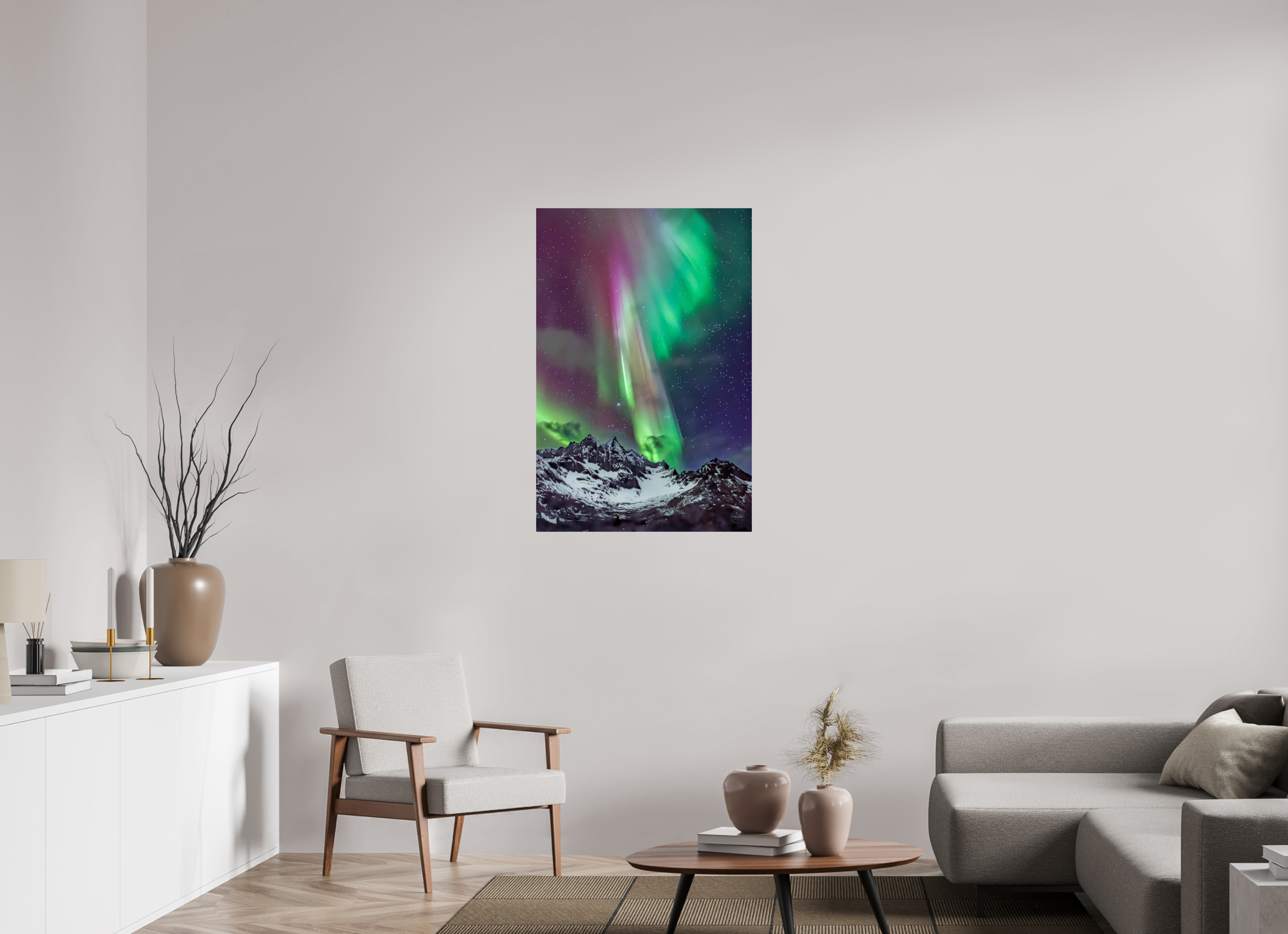 70 x 105 cm, Tirage couleur brillant seul Danse Boréale