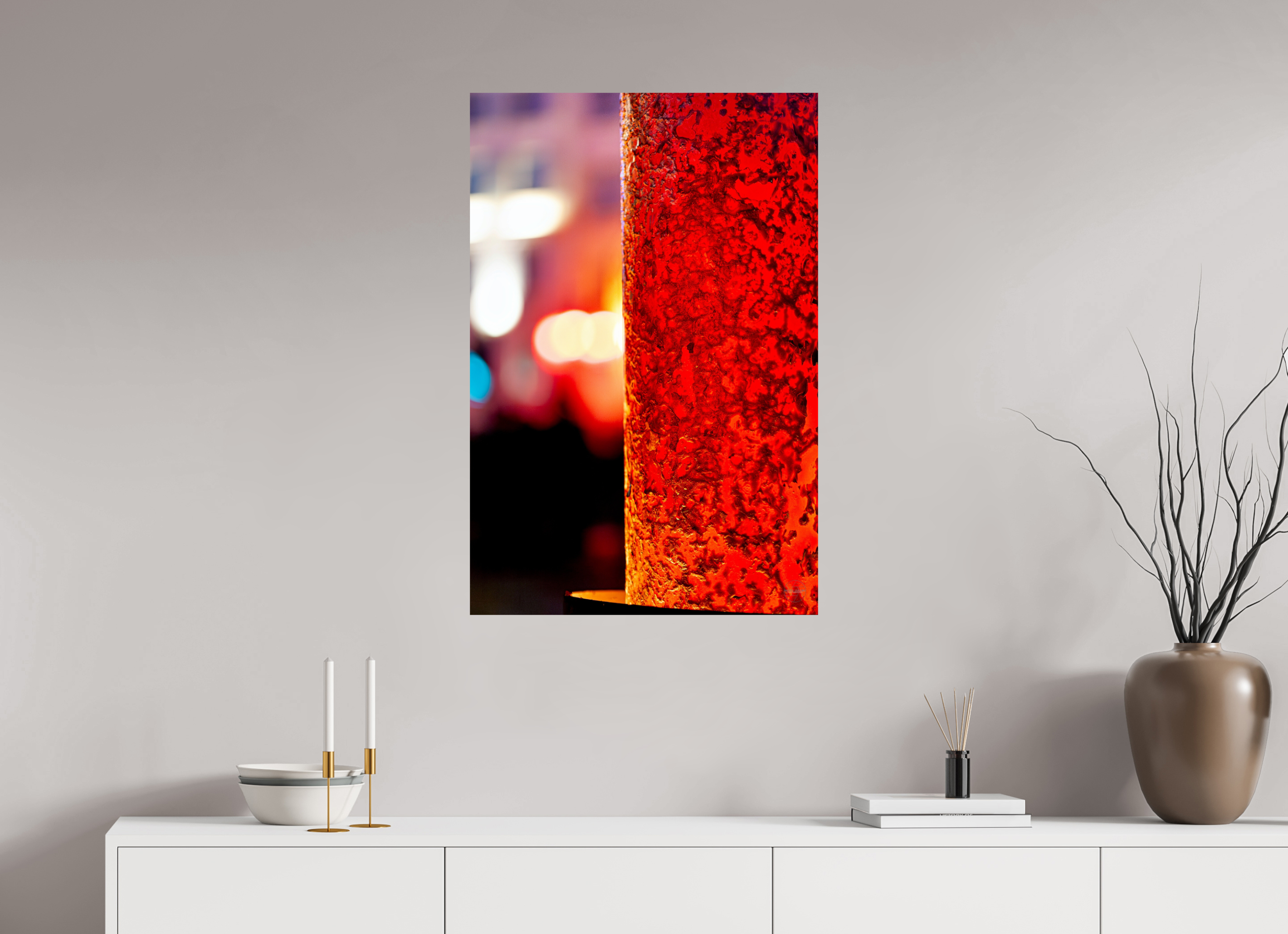60 x 90 cm, Tirage couleur brillant seul Photo décorative – Le fer et le feu