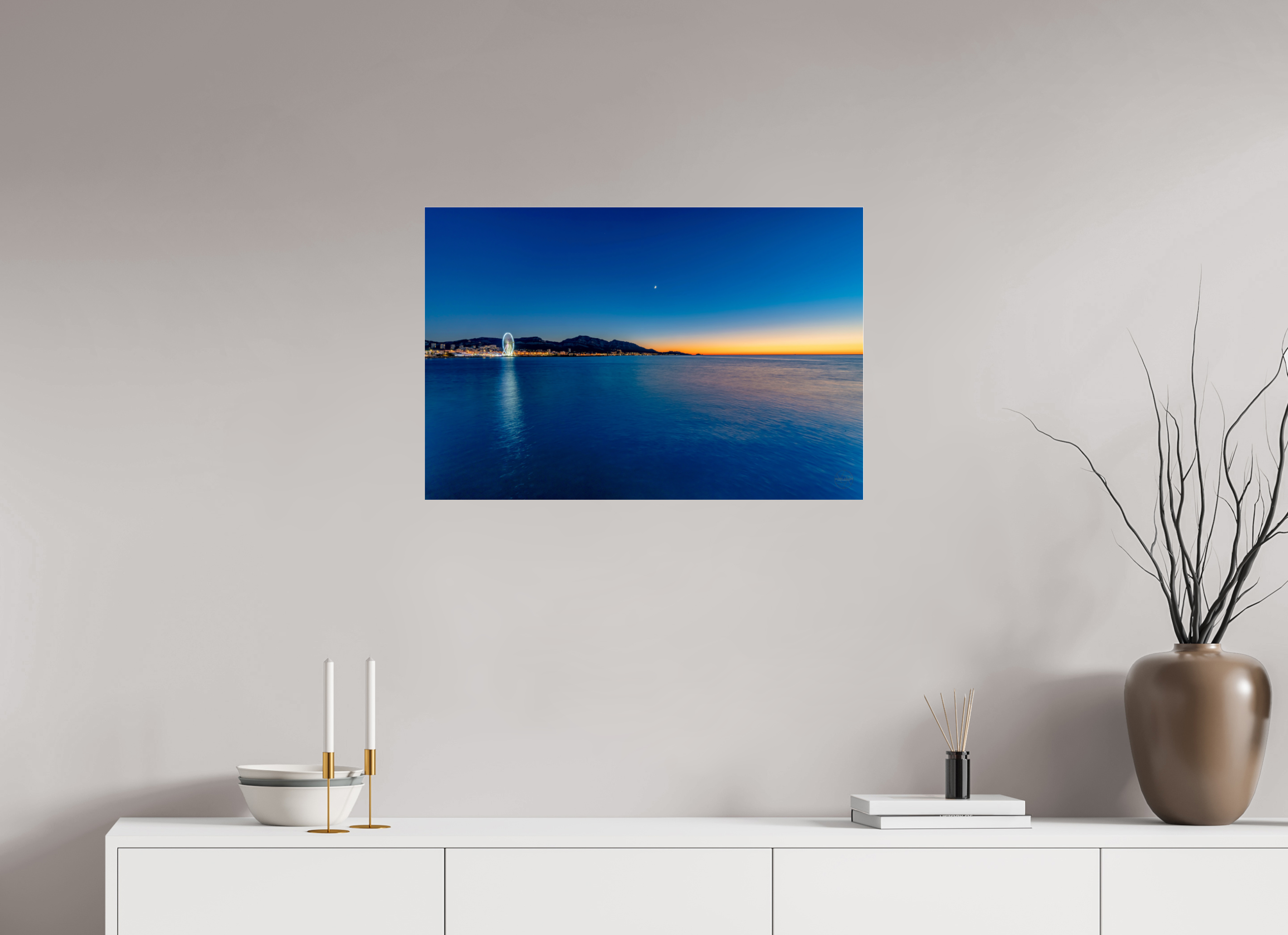 75 x 50 cm, Photo Print Under Acrylic Glass Le calme après la lumière