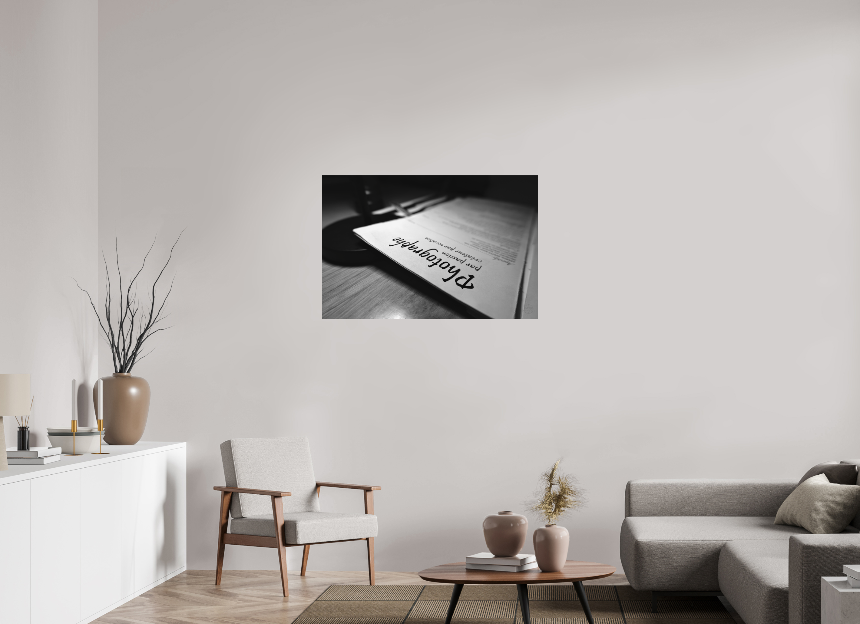 105 x 70 cm, Tirage N&B mat seul Photographe par passion, créateur par vocation | Poster Fine Art