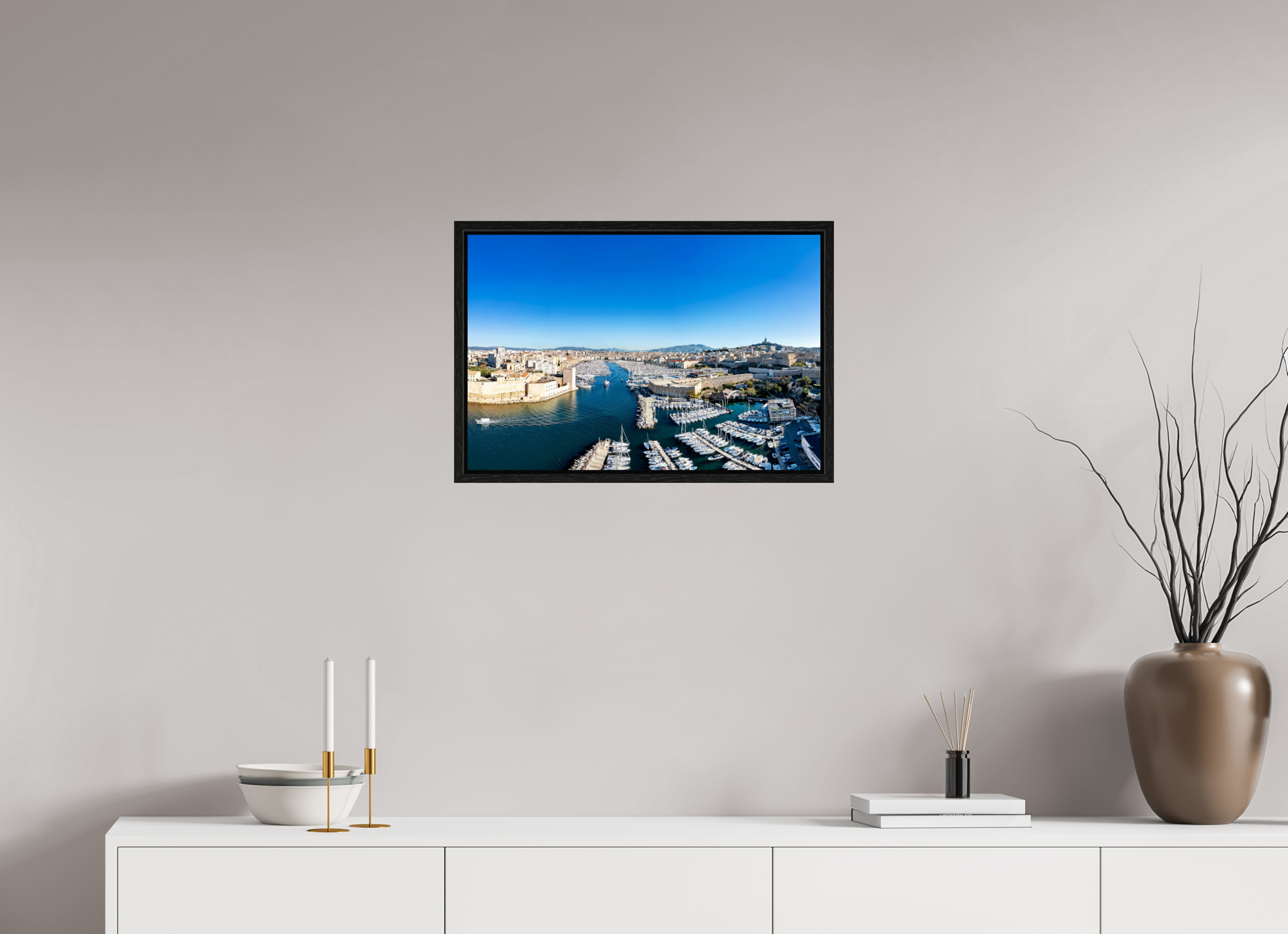 60 x 40 cm, Tirage couleur dans caisse américaine Poster de Marseille - Entre ciel et mer