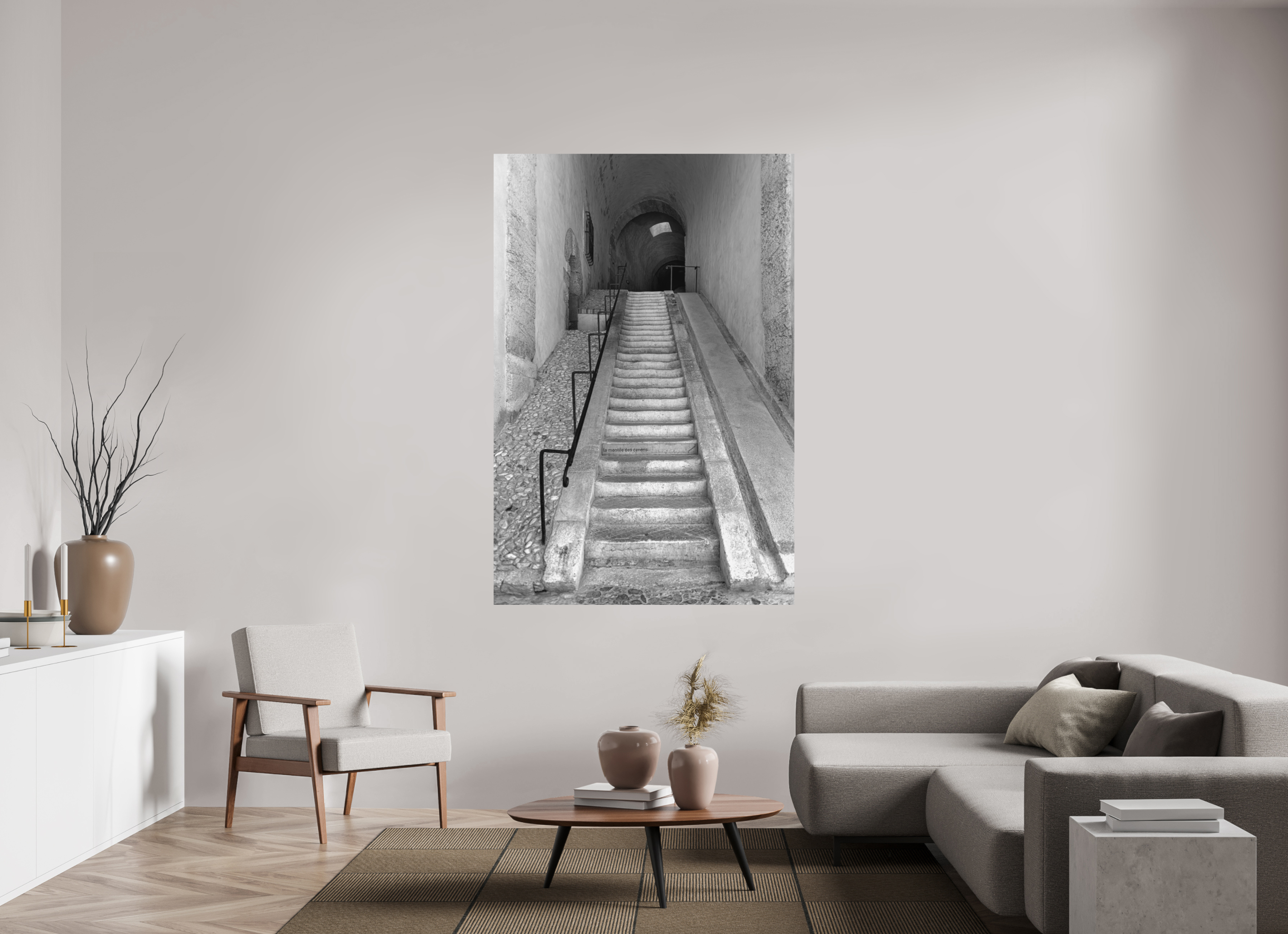 120 x 180 cm, Tirage N&B mat seul Affiche artistique – La Montée des Canons