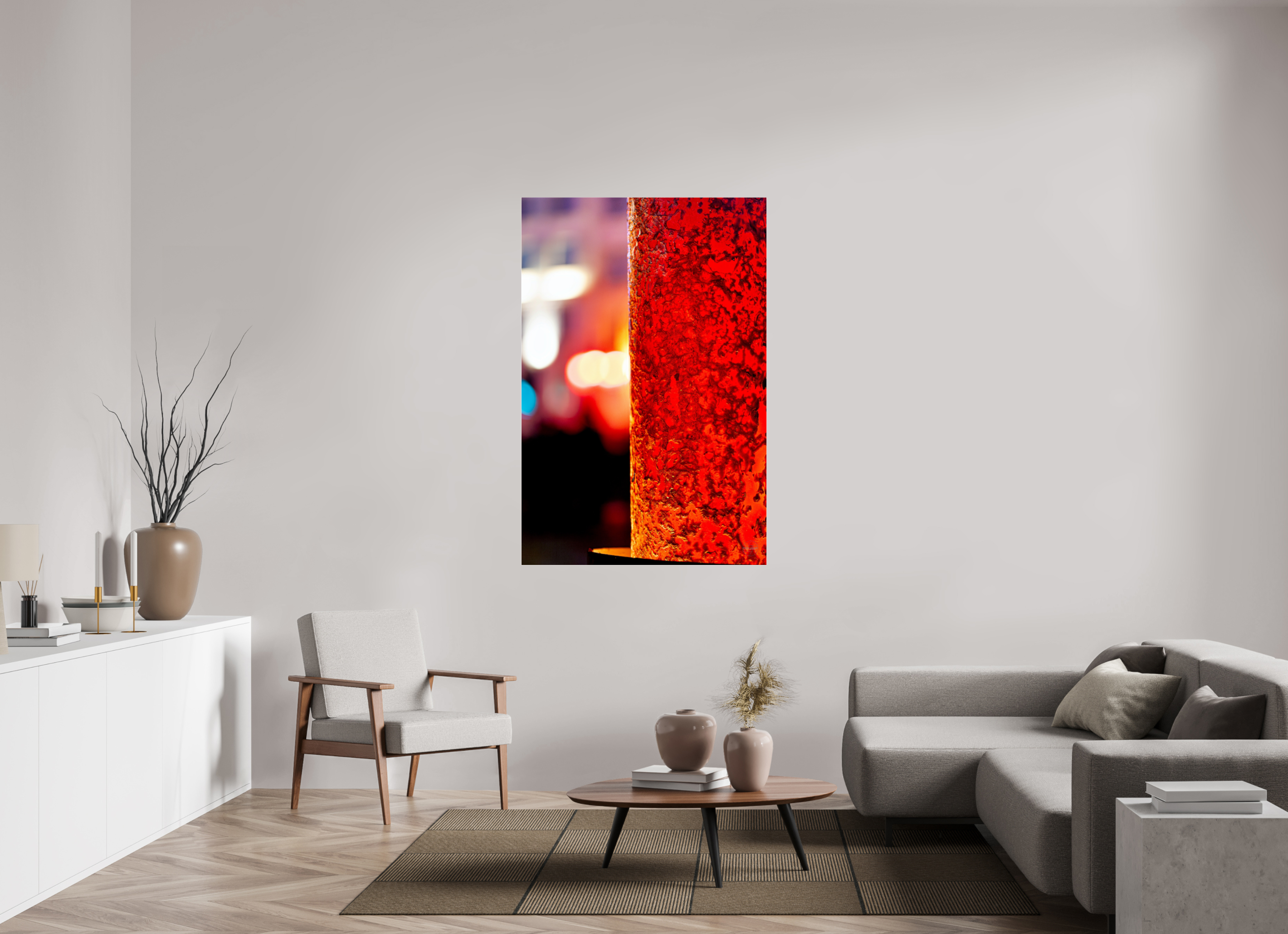 100 x 150 cm, Photo Print Under Acrylic Glass Photo décorative – Le fer et le feu
