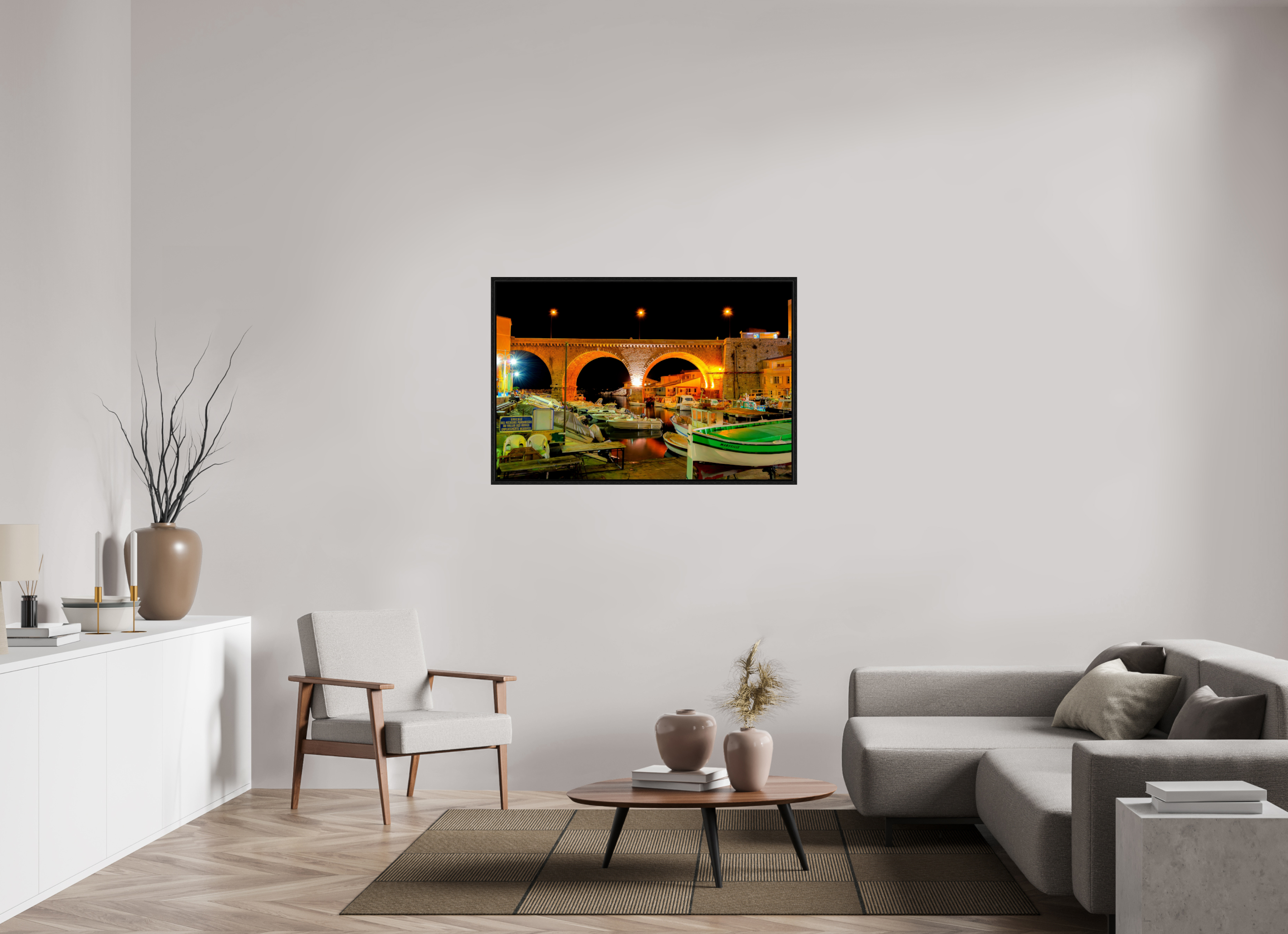 120 x 80 cm, Tirage couleur dans Caisse américaine noire Sous les Arches du Vallon