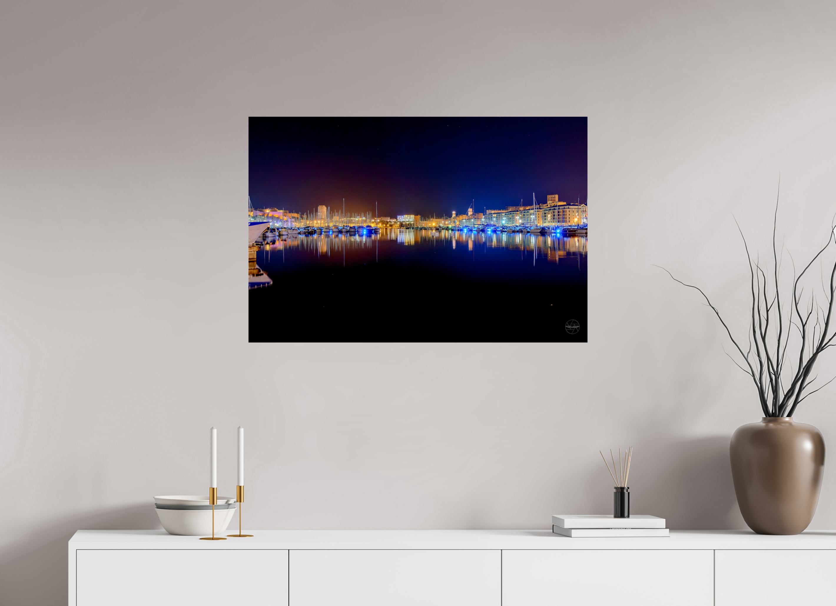 90 x 60 cm, Photo Print On Fuji Crystal DP II Les lumières du Vieux-Port