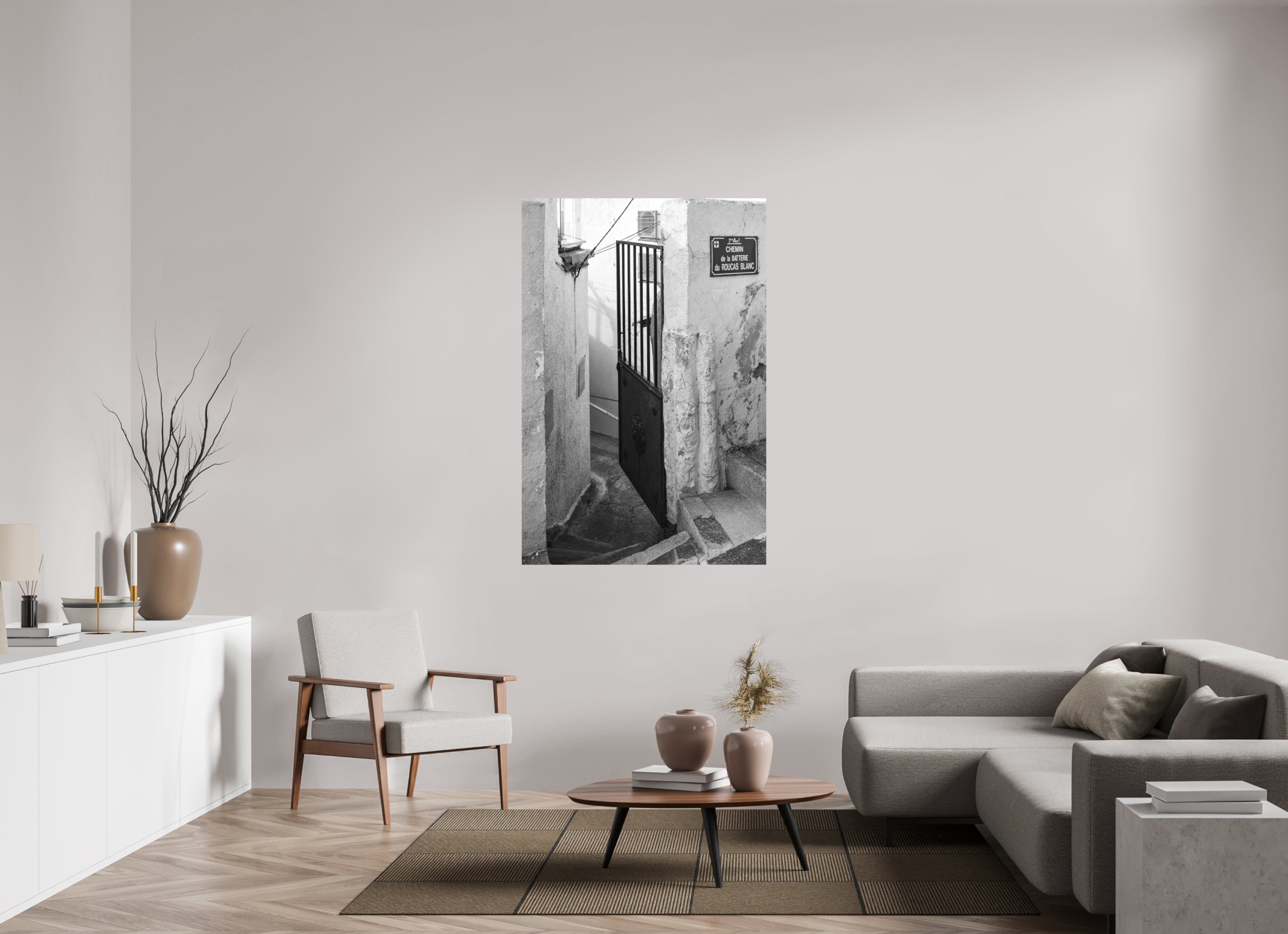 100 x 150 cm, Tirage N&B mat seul Perspective urbaine - Passage Secret