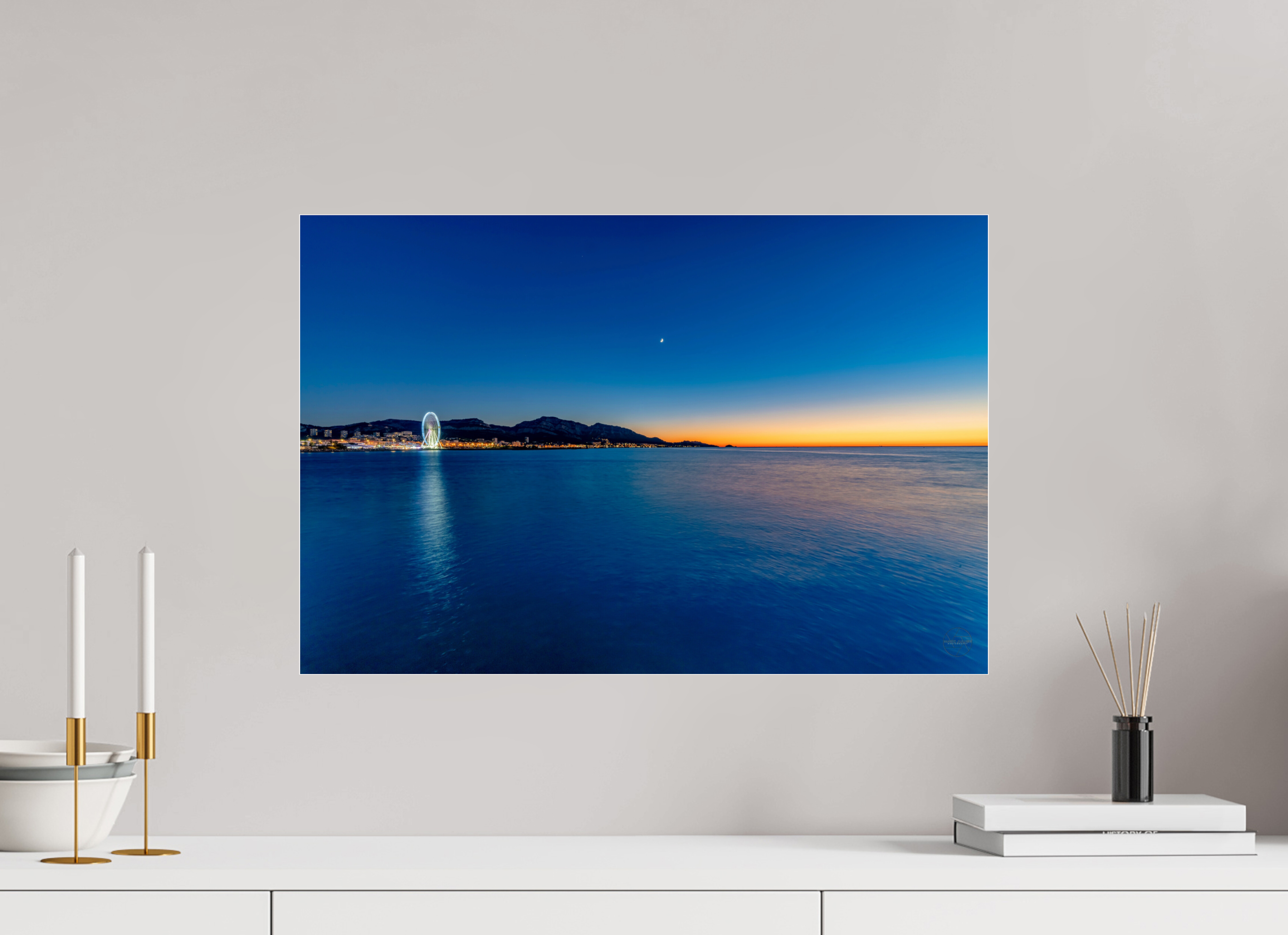 60 x 40 cm, Photo Print Under Acrylic Glass Le calme après la lumière