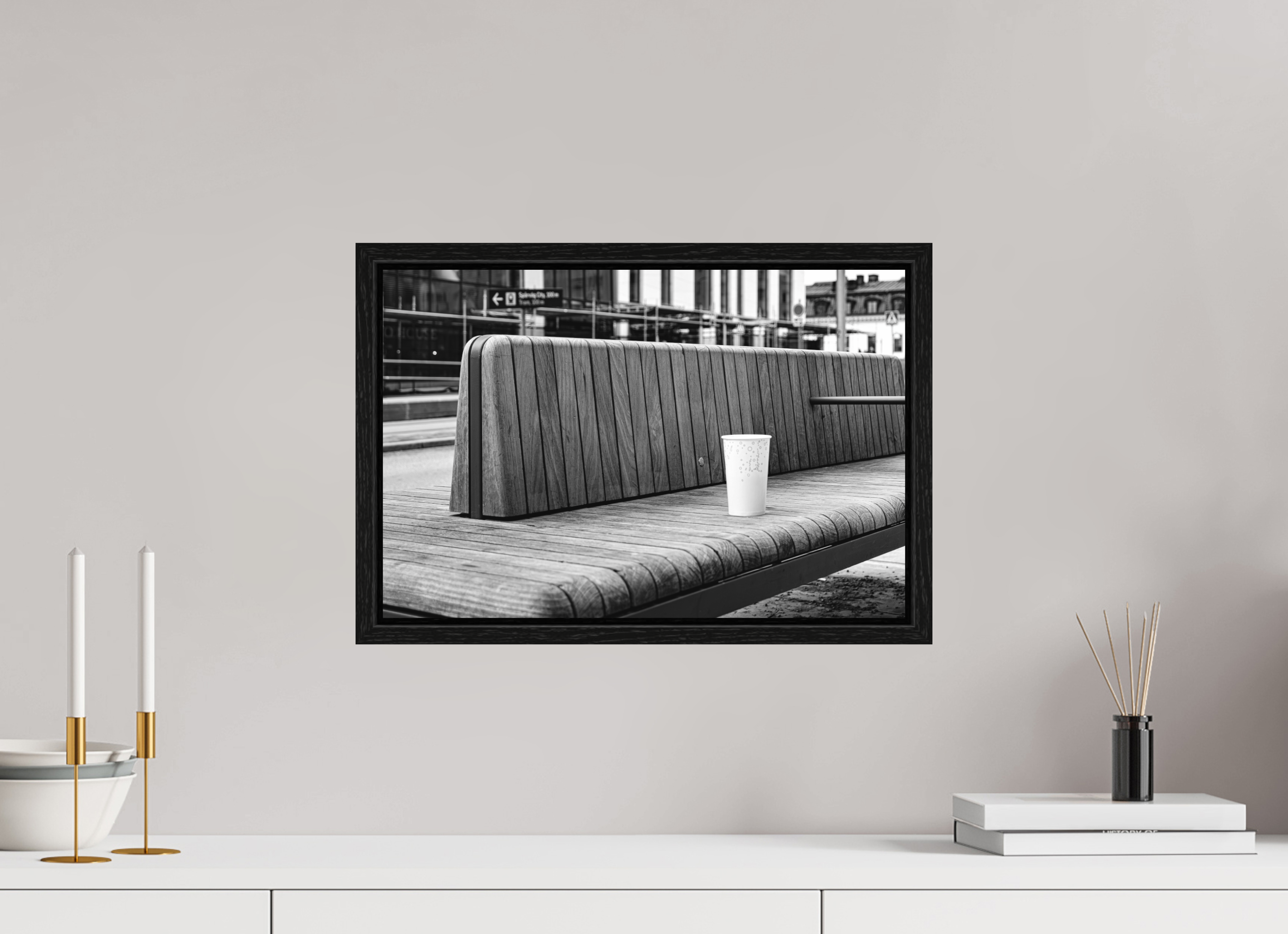 45 x 30 cm, Tirage N&B dans Caisse américaine noire Décoration murale contemporaine - L’Oubli