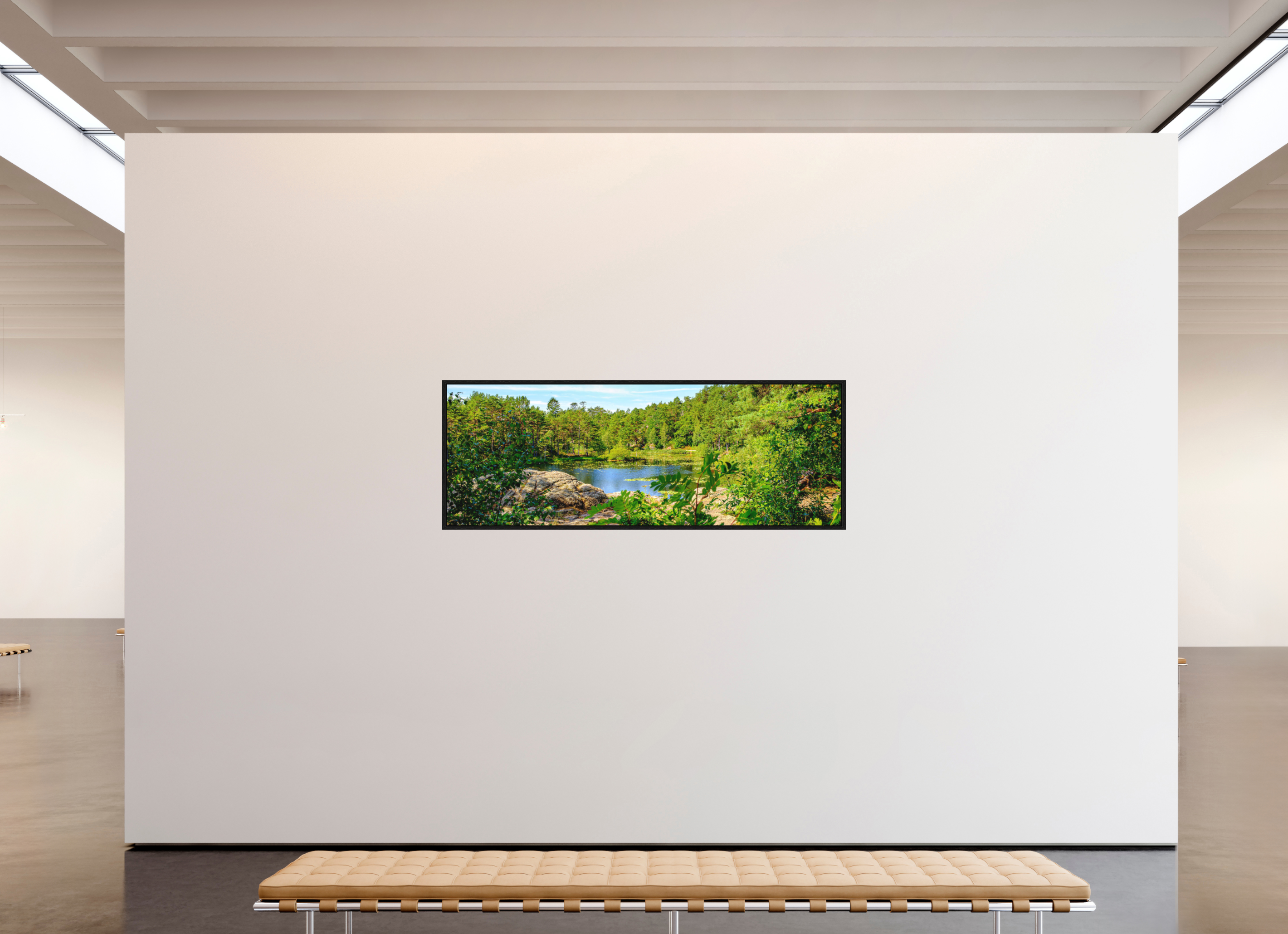196 x 70 cm, Tirage grand format dans caisse américaine Refuge Émeraude | Poster Panoramique Nature & Forêt