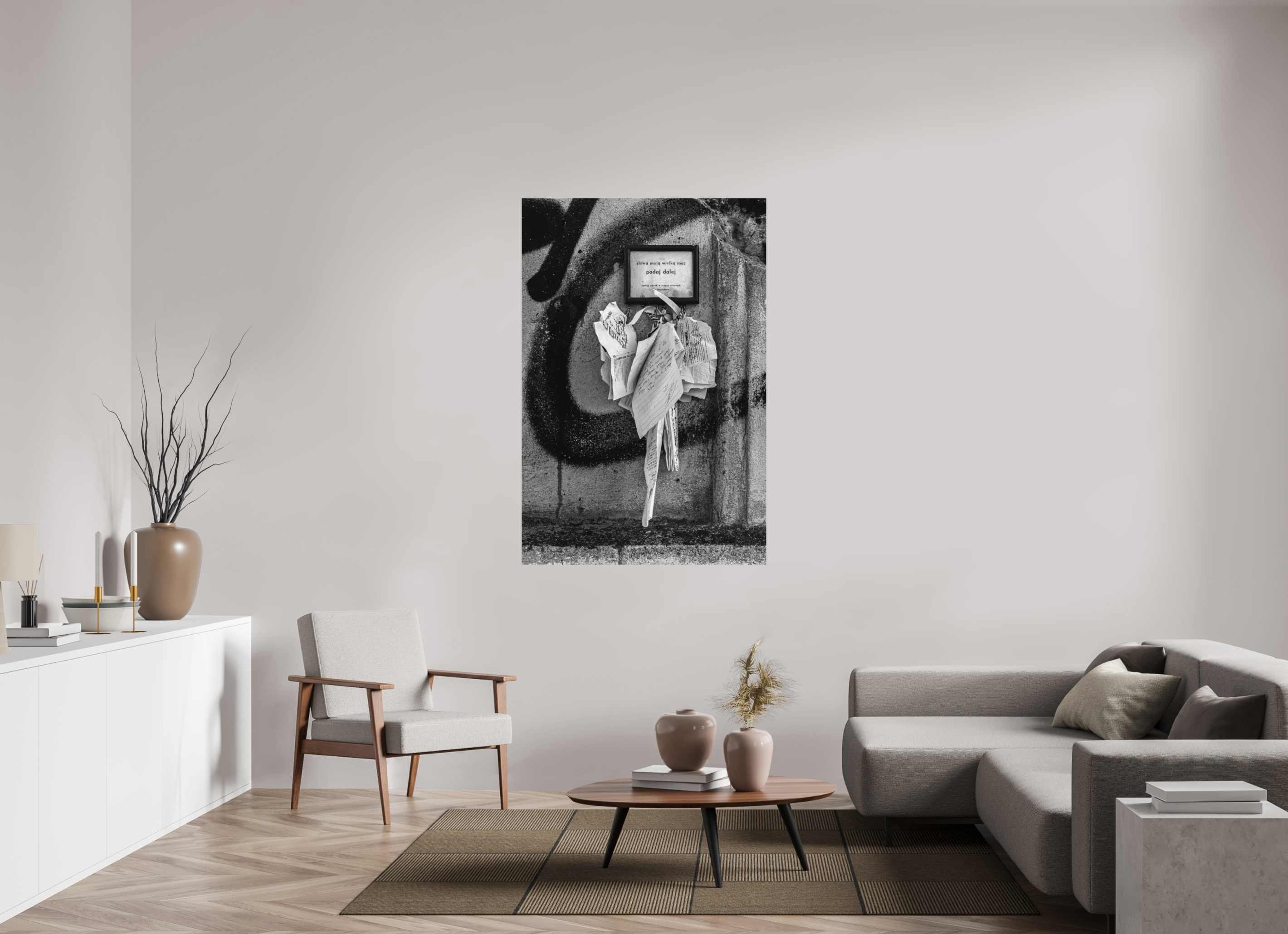 100 x 150 cm, Tirage N&B mat seul Impression photographique – Les mots