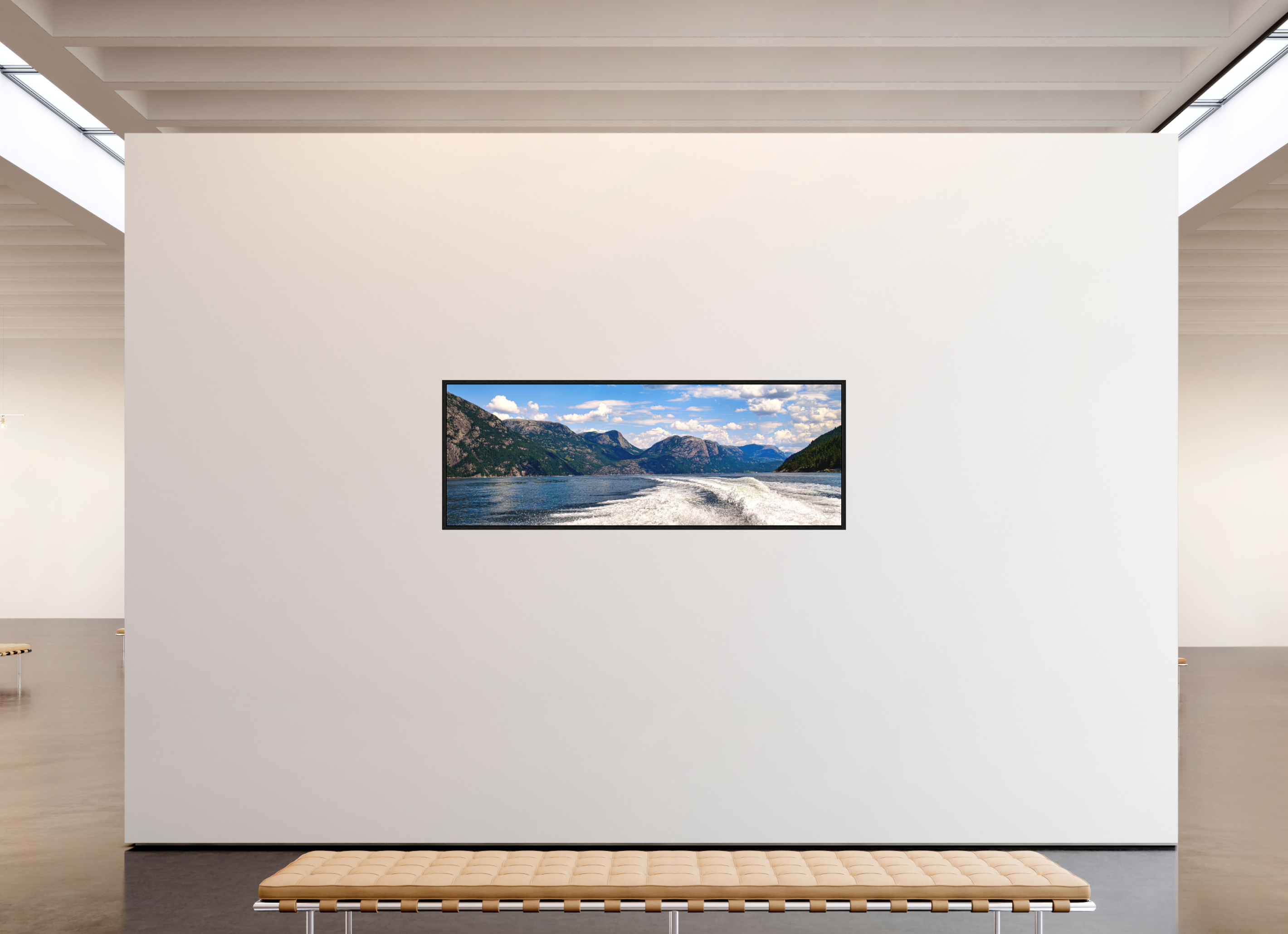 196 x 70 cm, Tirage grand format dans caisse américaine Sillage des Fjords | Poster Panoramique Nature & Voyage