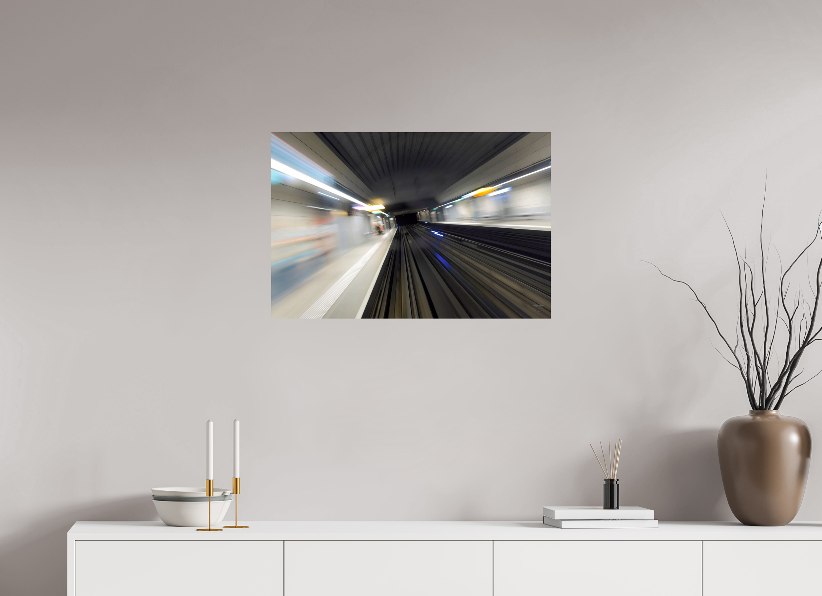 75 x 50 cm, Tirage couleur sous Plexi Vitesse Souterraine