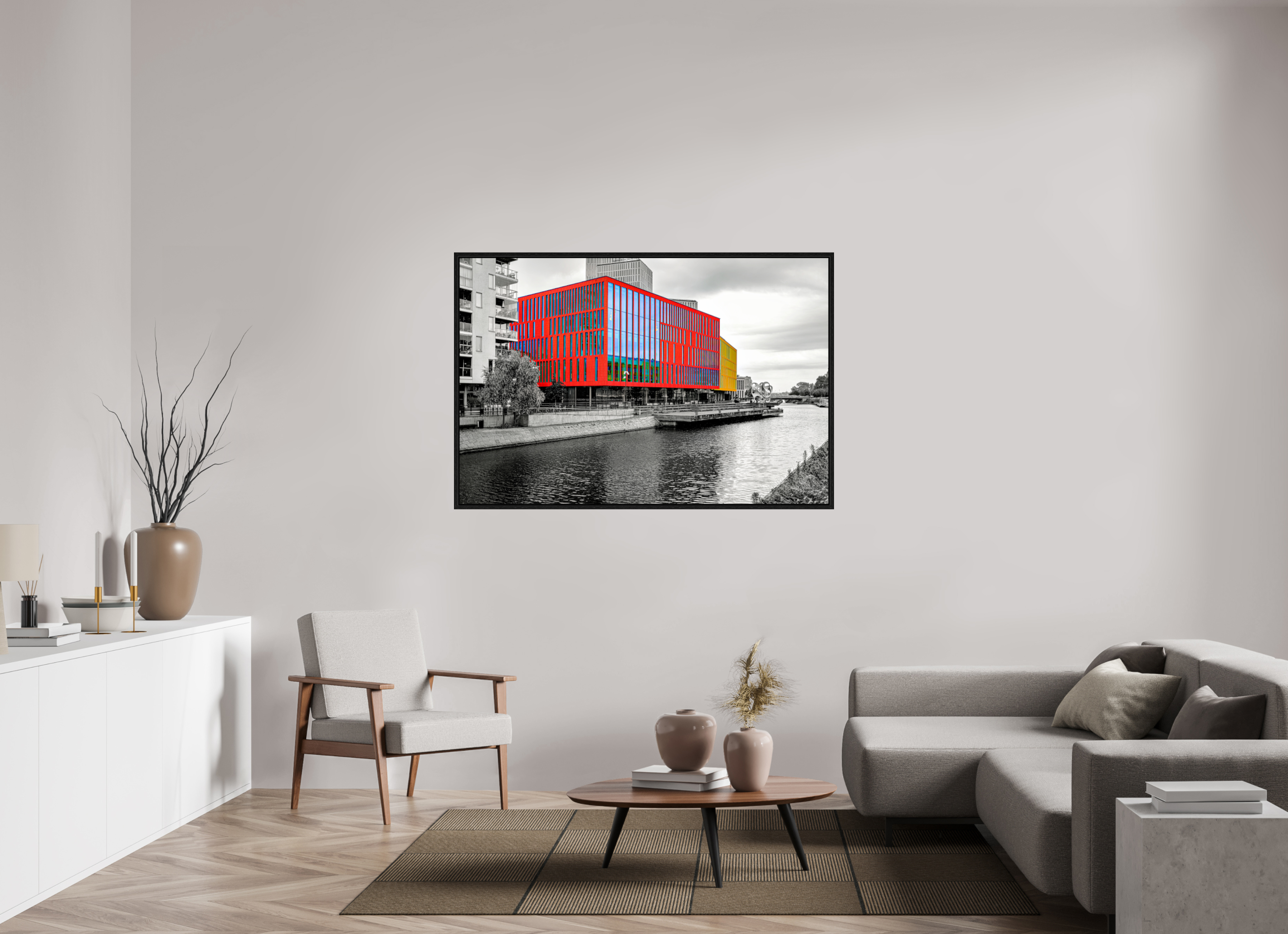 150 x 100 cm, Tirage couleur dans Caisse américaine noire Chromatisme Urbain | Poster Architecture Contemporaine Design