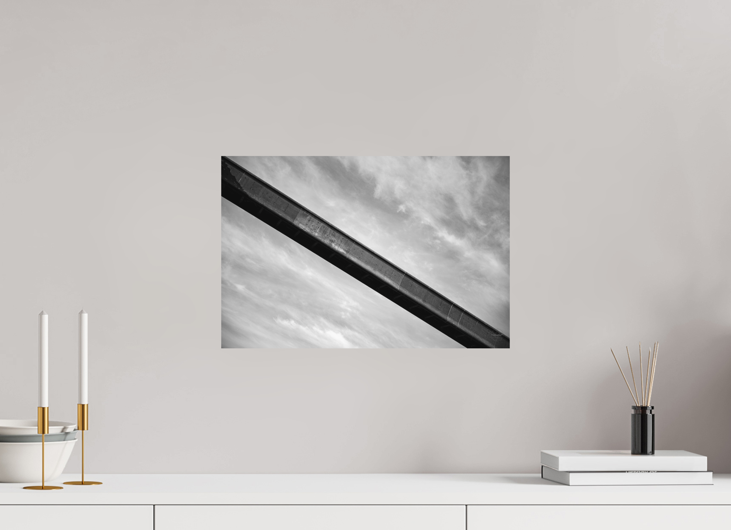 45 x 30 cm, Tirage N&B mat seul Poster - La passerelle