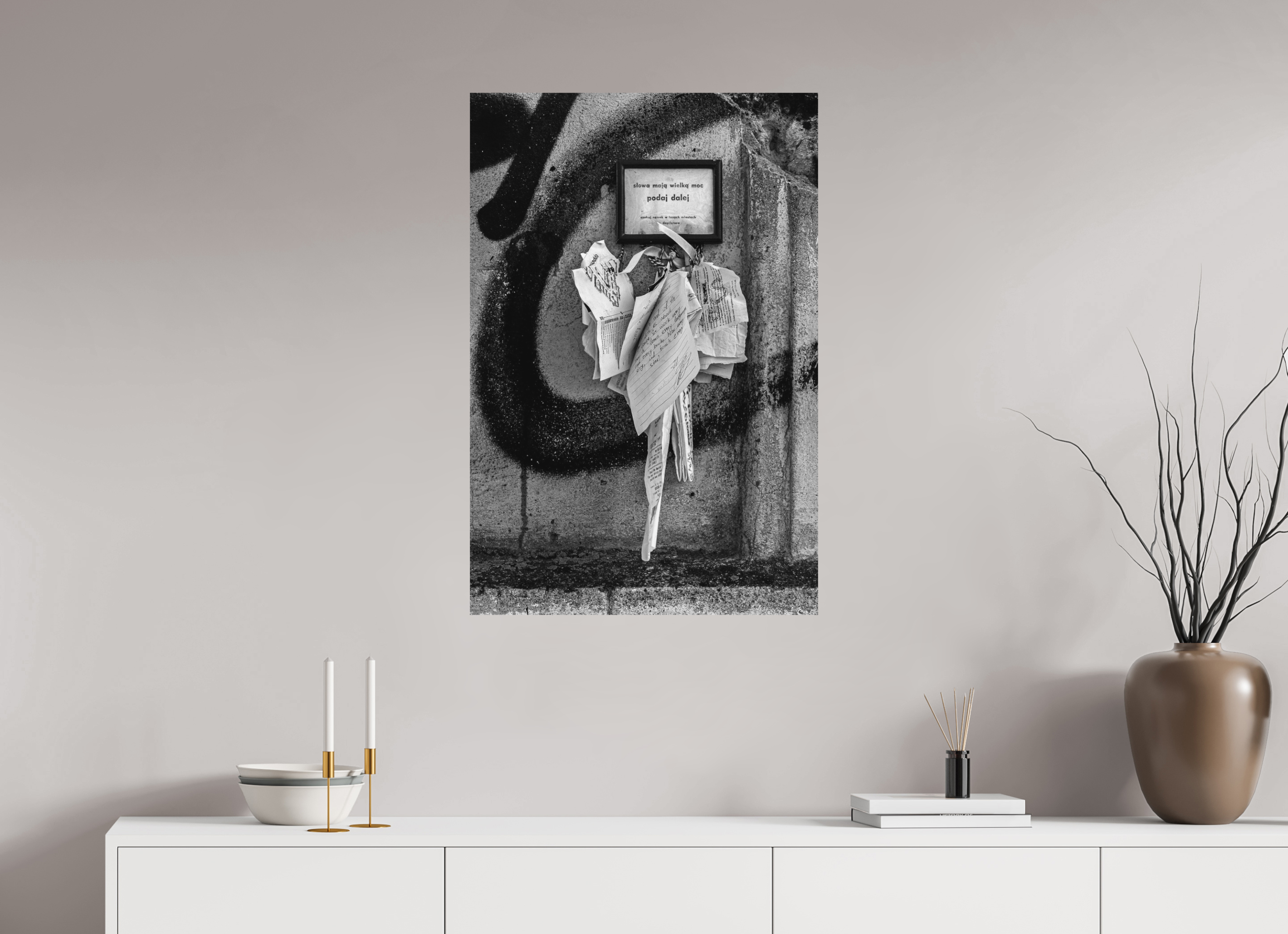 60 x 90 cm, Tirage N&B mat seul Impression photographique – Les mots