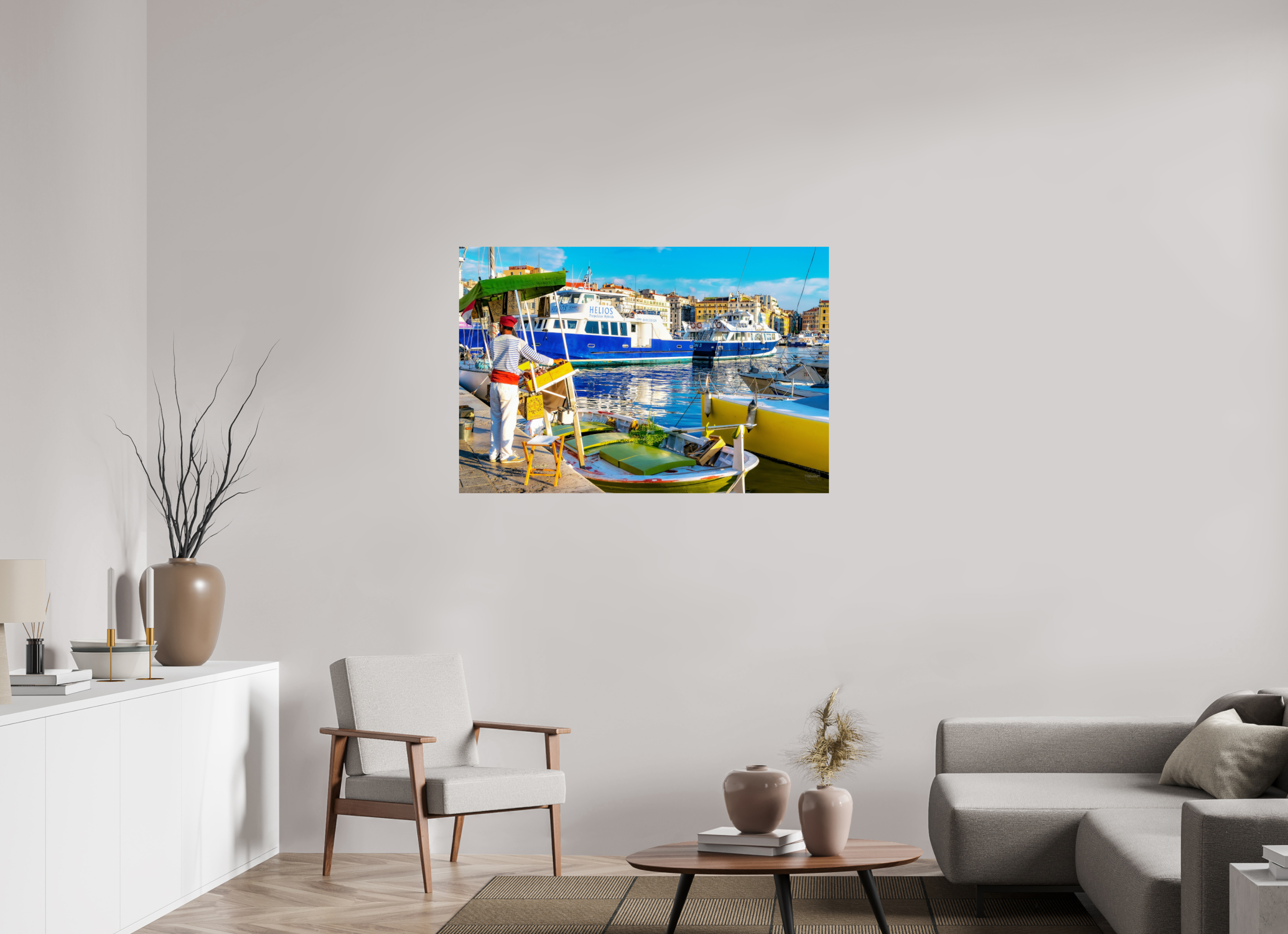 120 x 80 cm, Tirage couleur brillant seul Le Marchand du Vieux-Port
