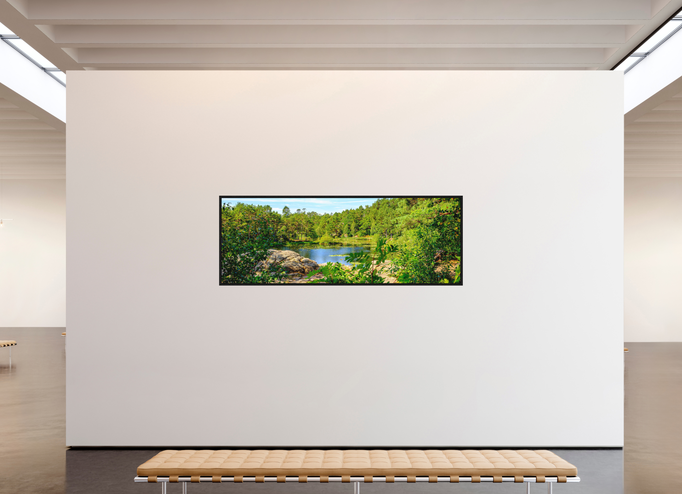 224 x 80 cm, Tirage grand format dans caisse américaine Refuge Émeraude | Poster Panoramique Nature & Forêt