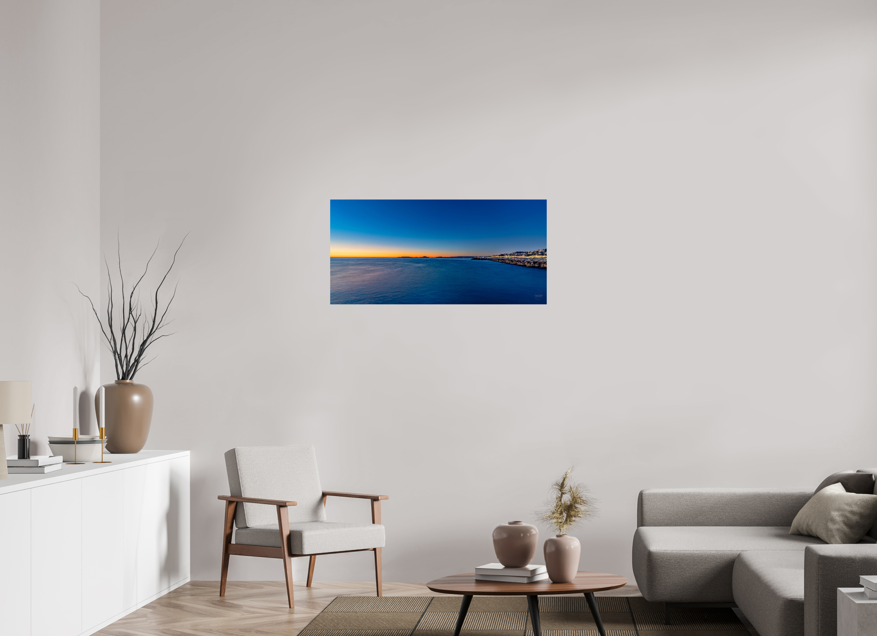 103,2 x 50 cm, Tirage couleur brillant seul Bleu Infini
