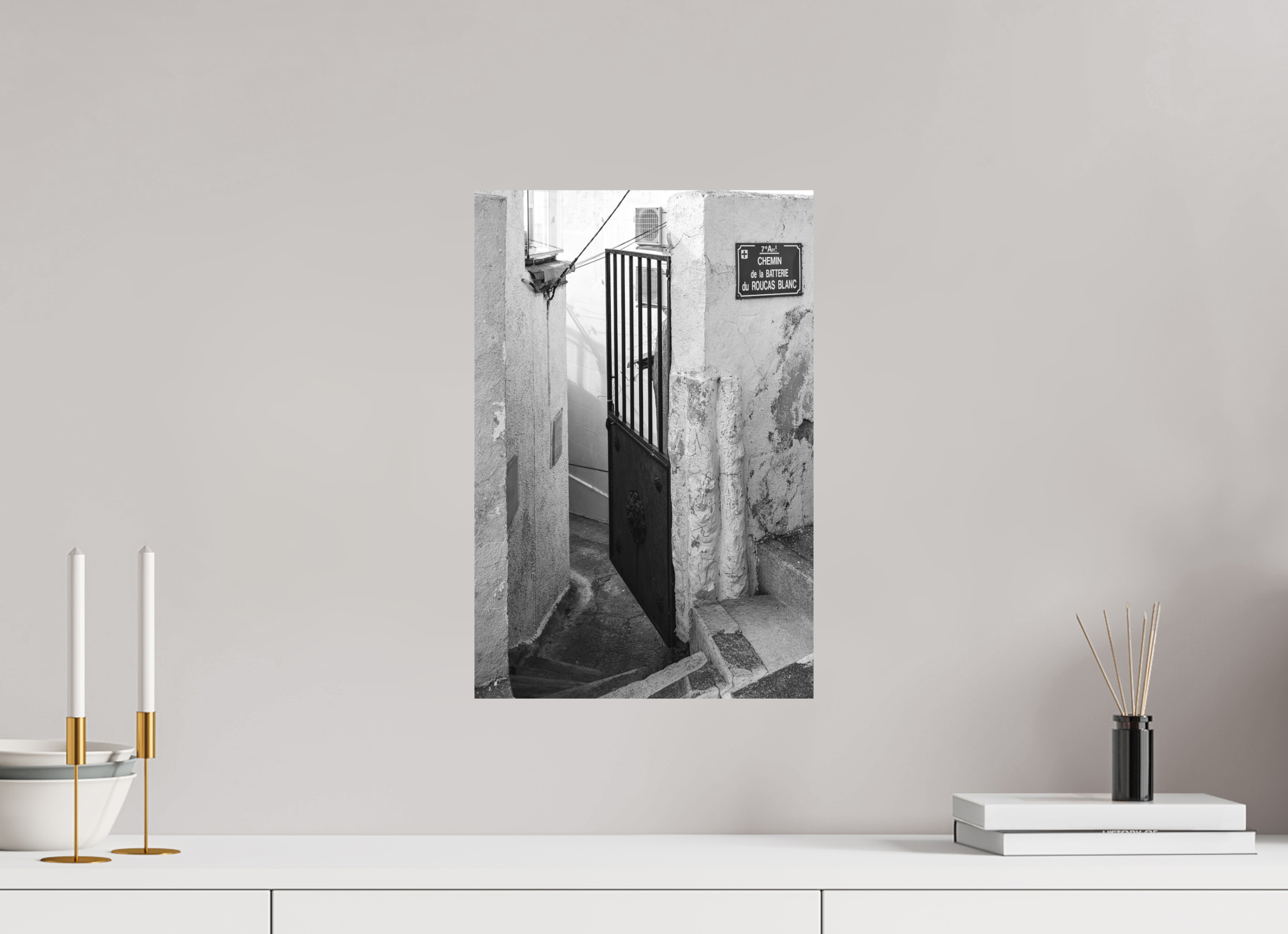 30 x 45 cm, Tirage N&B mat seul Perspective urbaine - Passage Secret