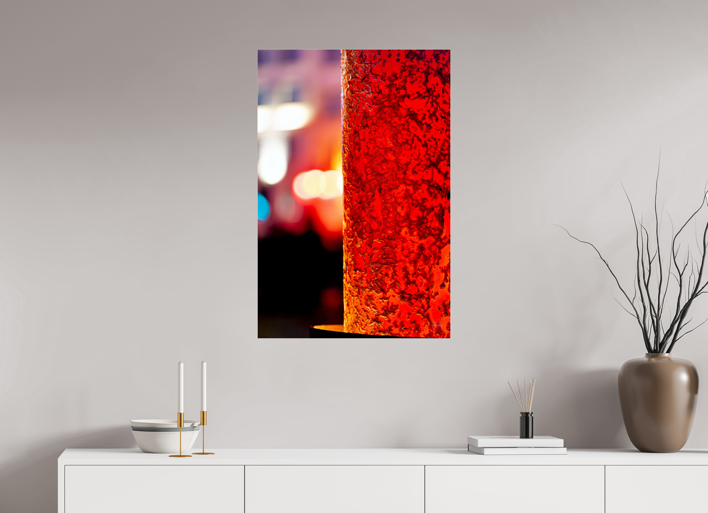 60 x 90 cm, Photo Print Under Acrylic Glass Photo décorative – Le fer et le feu