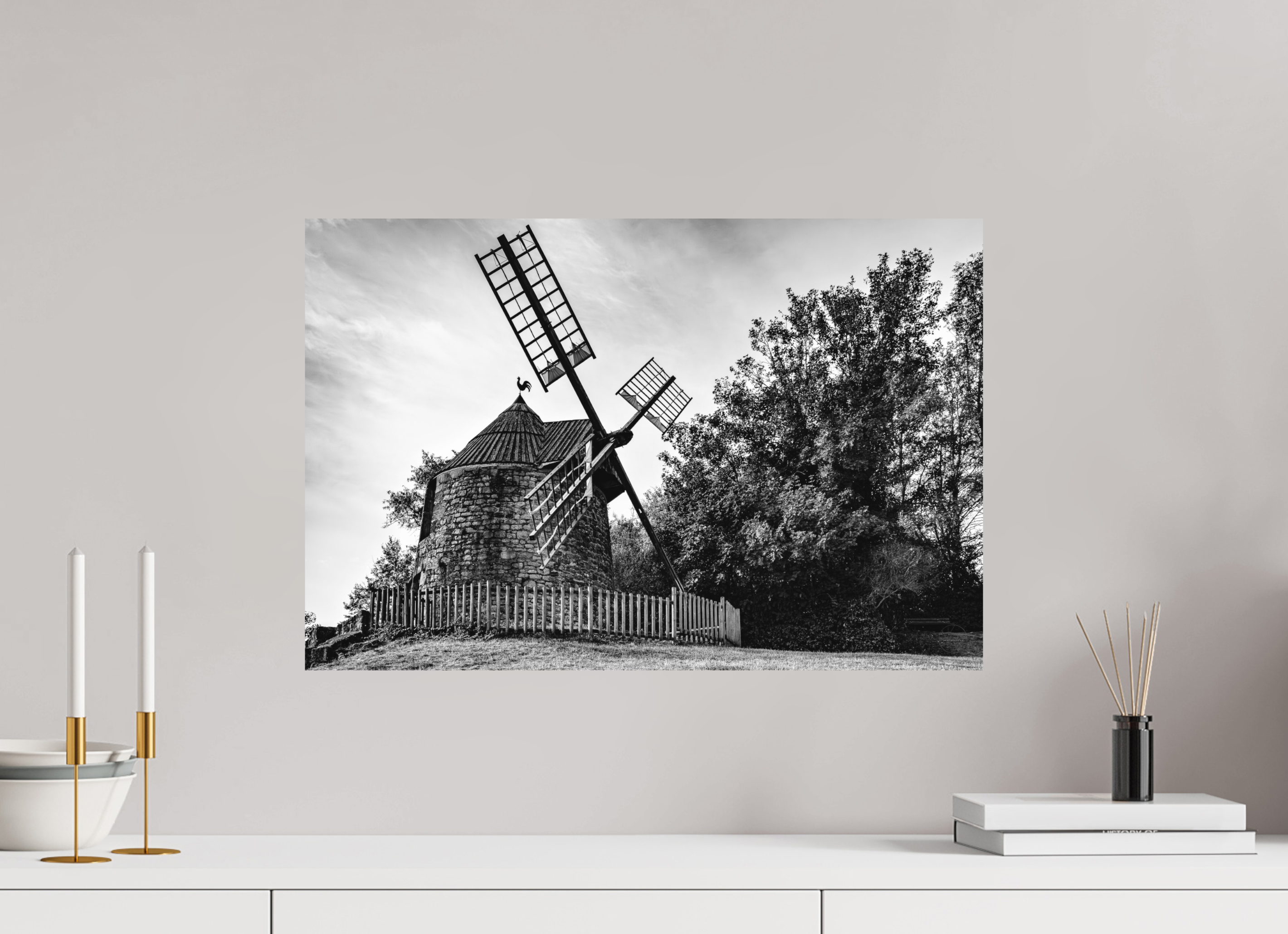60 x 40 cm, Tirage N&B mat seul Œuvre murale - Souffle du Temps