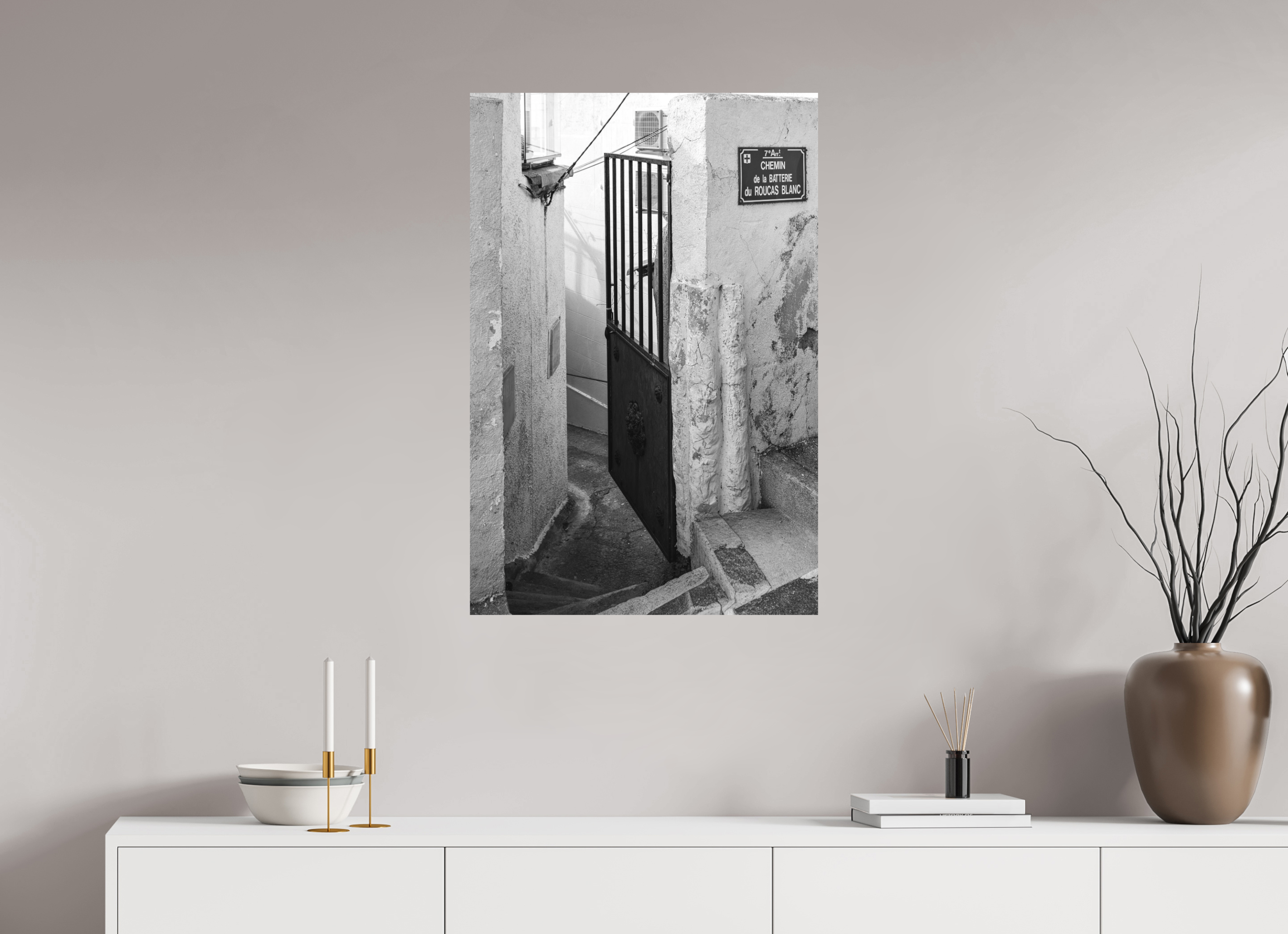 60 x 90 cm, Tirage N&B mat seul Perspective urbaine - Passage Secret