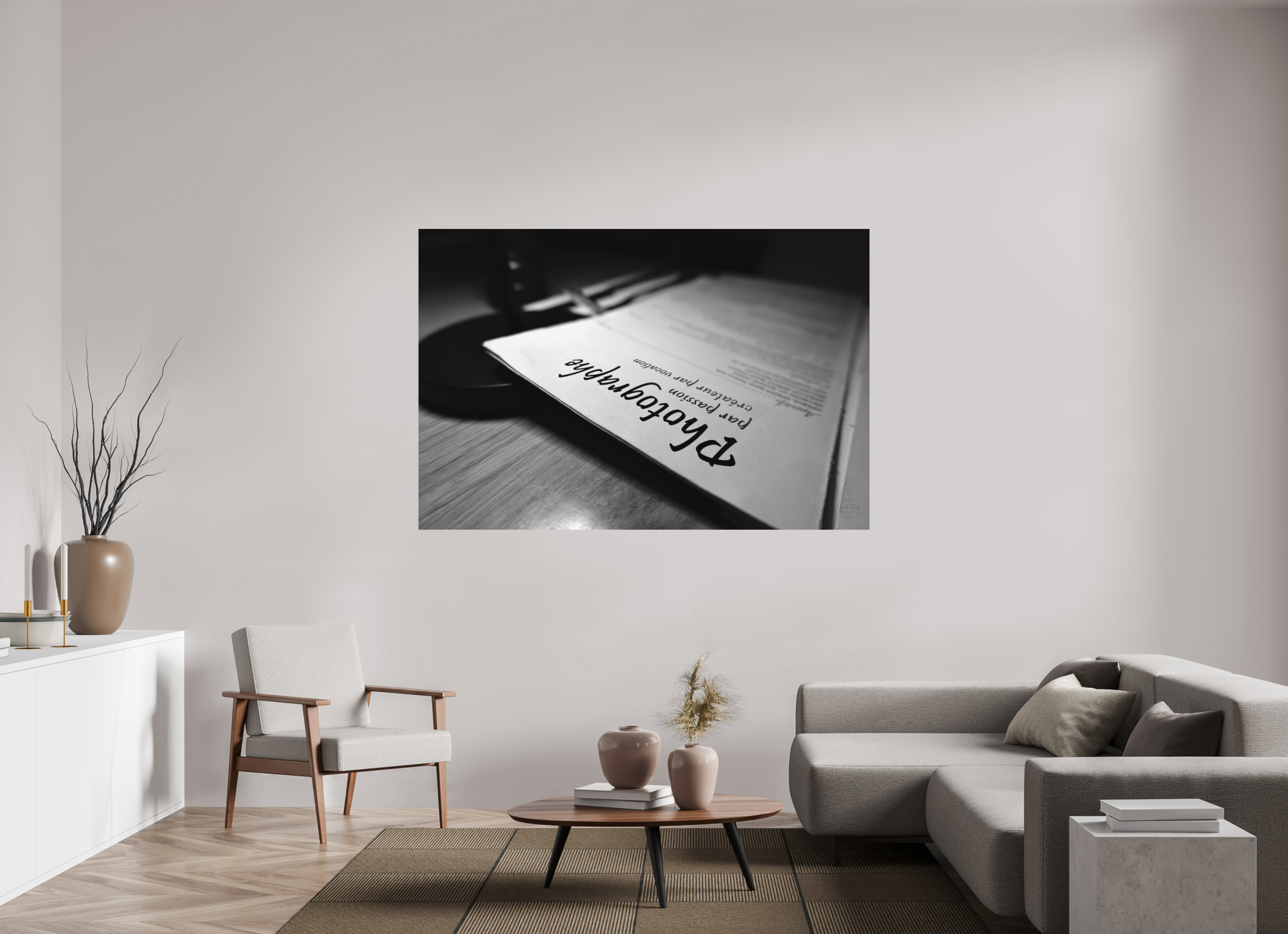 180 x 120 cm, Tirage N&B mat seul Photographe par passion, créateur par vocation | Poster Fine Art