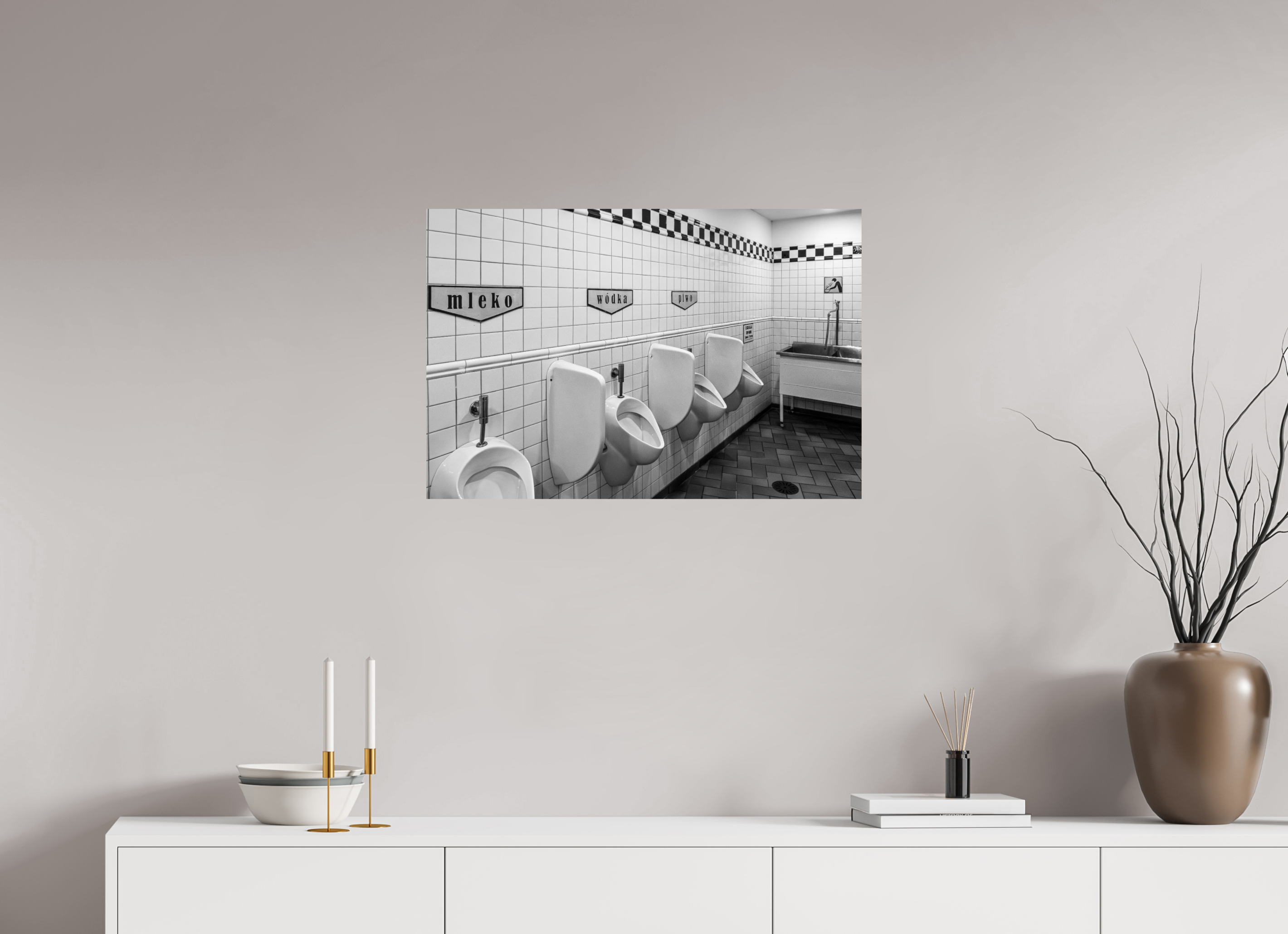 75 x 50 cm, Tirage N&B brillant seul Pause Technique | Poster Noir et Blanc Design & Humour