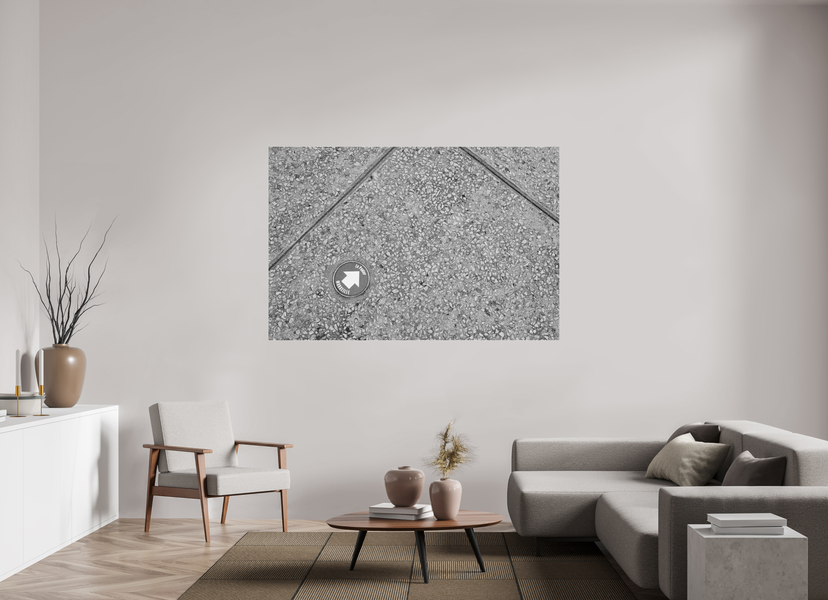 180 x 120 cm, Tirage N&B sous Plexi Déco photo murale - Marseille --> Le Panier