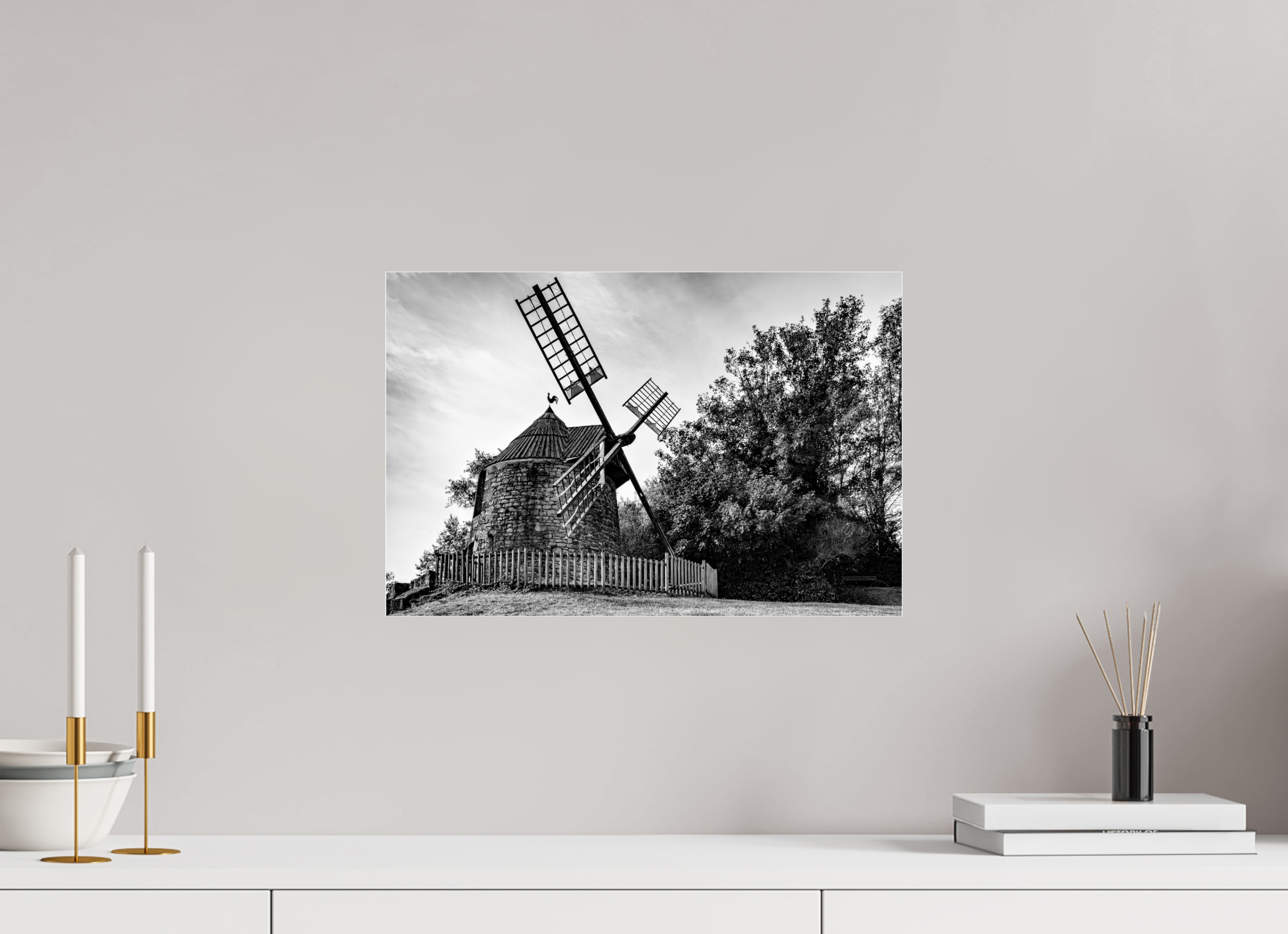 45 x 30 cm, Tirage N&B sous Plexi Œuvre murale - Souffle du Temps