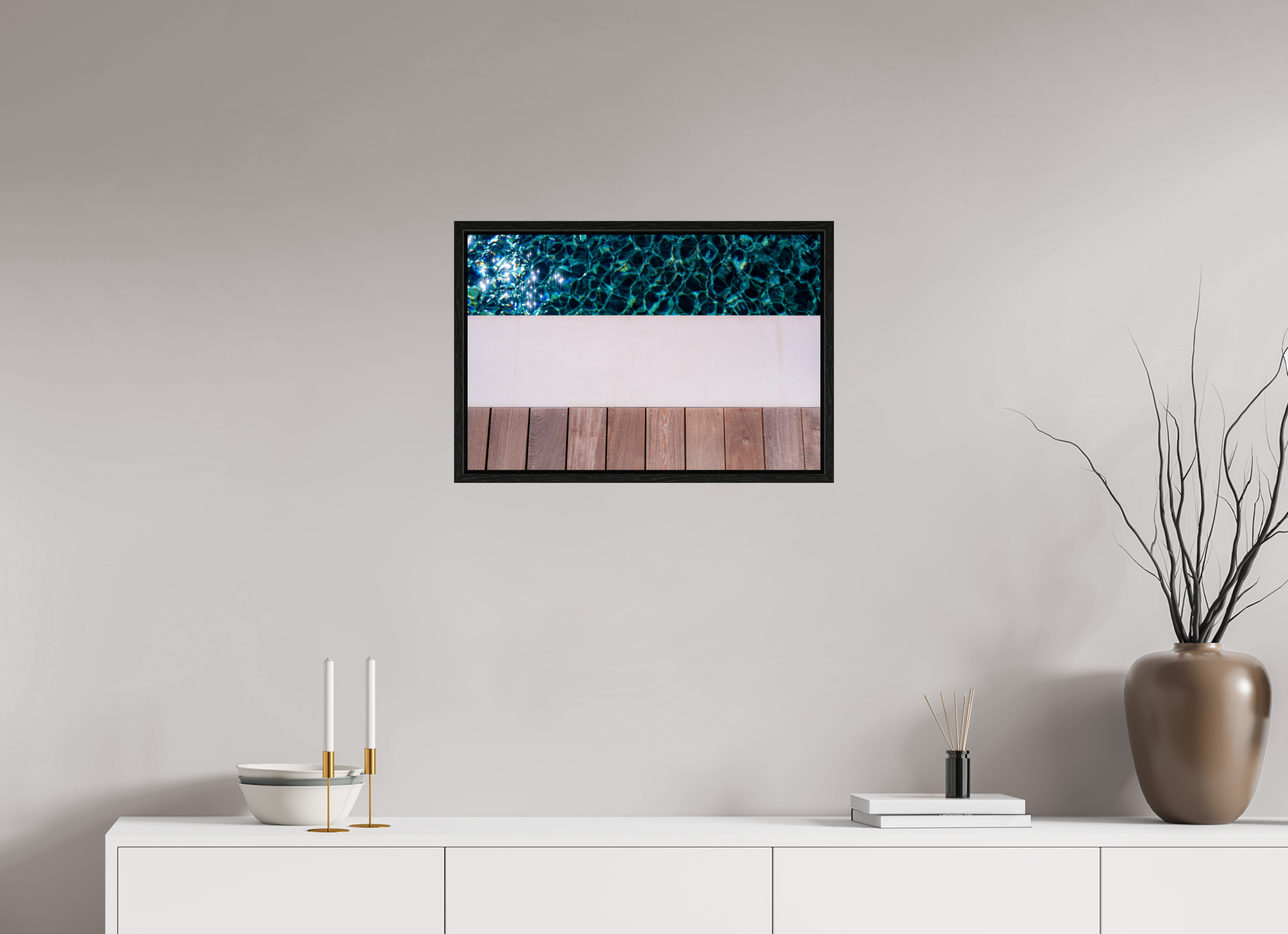 60 x 40 cm, Tirage couleur dans Caisse américaine noire Décoration murale – Ligne d’eau