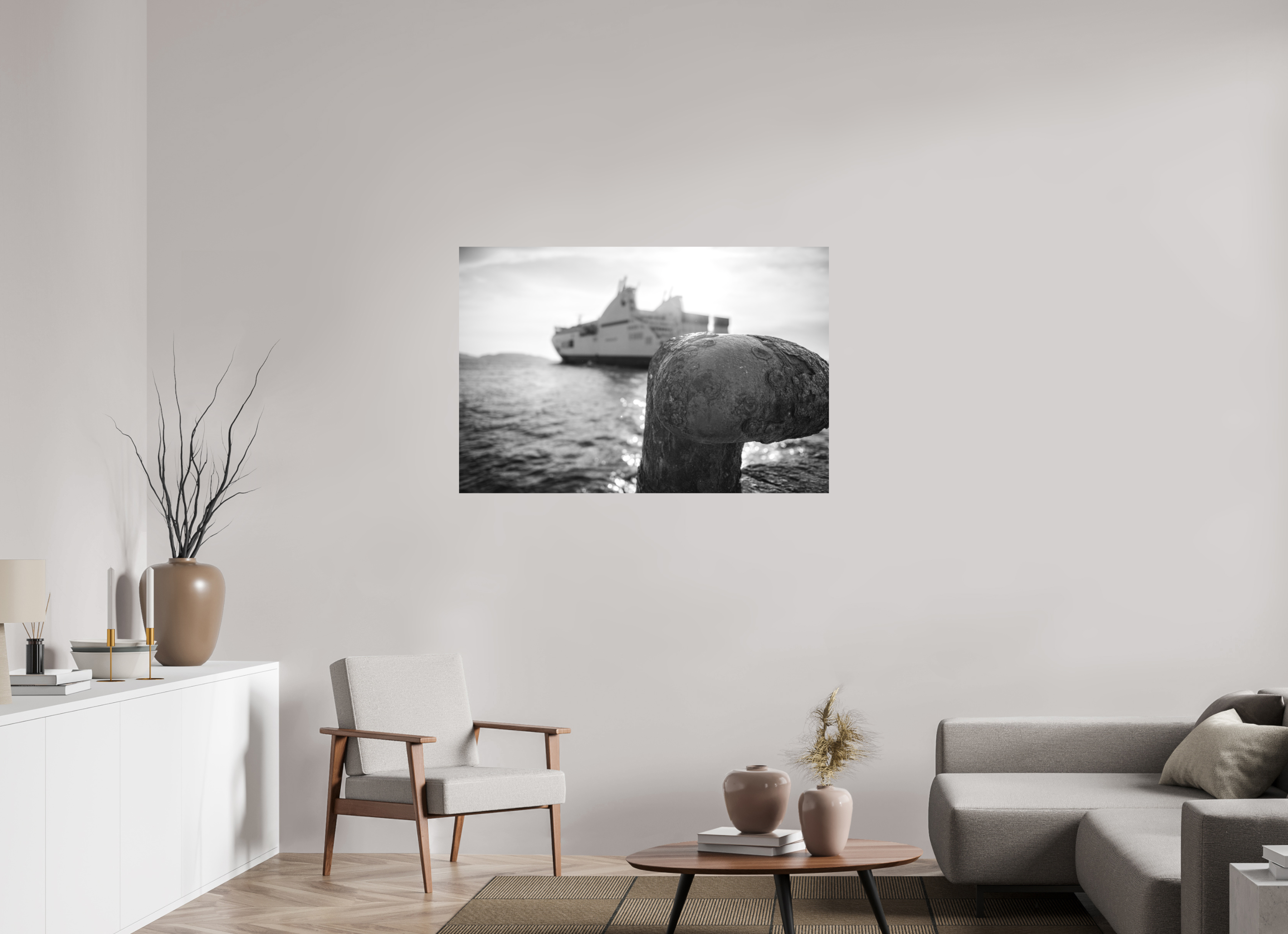 120 x 80 cm, Tirage N&B mat seul Affiche photo – Larguer les amarres