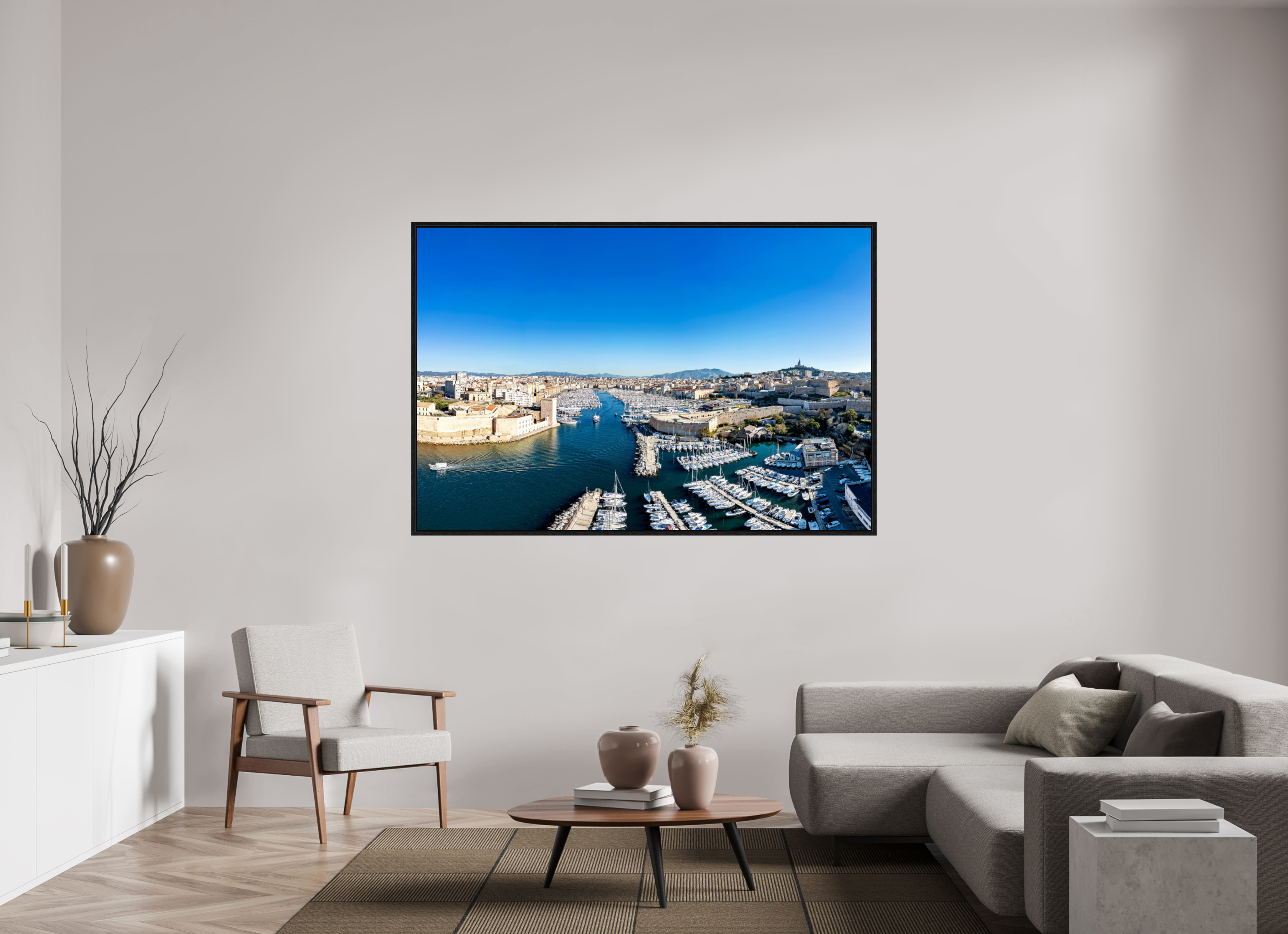 180 x 120 cm, Tirage couleur dans caisse américaine Poster de Marseille - Entre ciel et mer