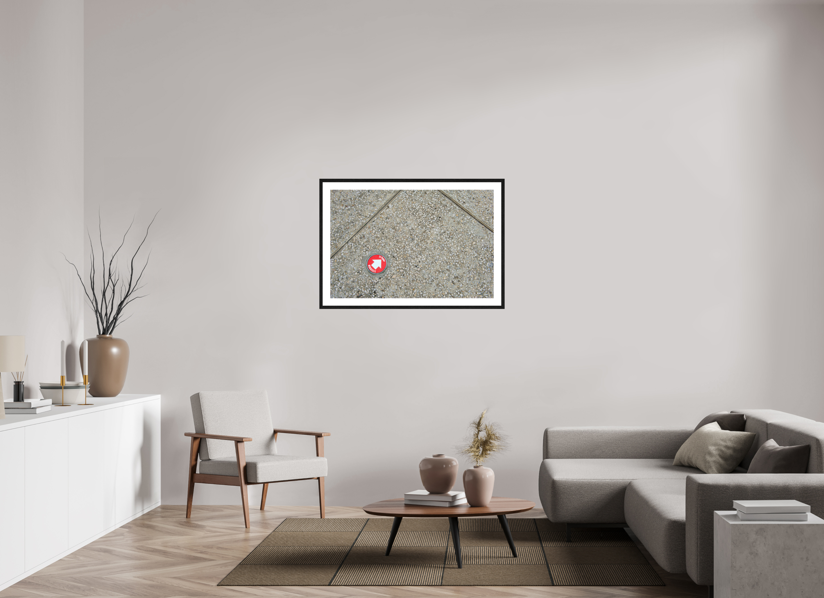 105 x 70 cm, Tirage couleur brillant + Cadre noir avec passe-partout Marseille -> Le Panier