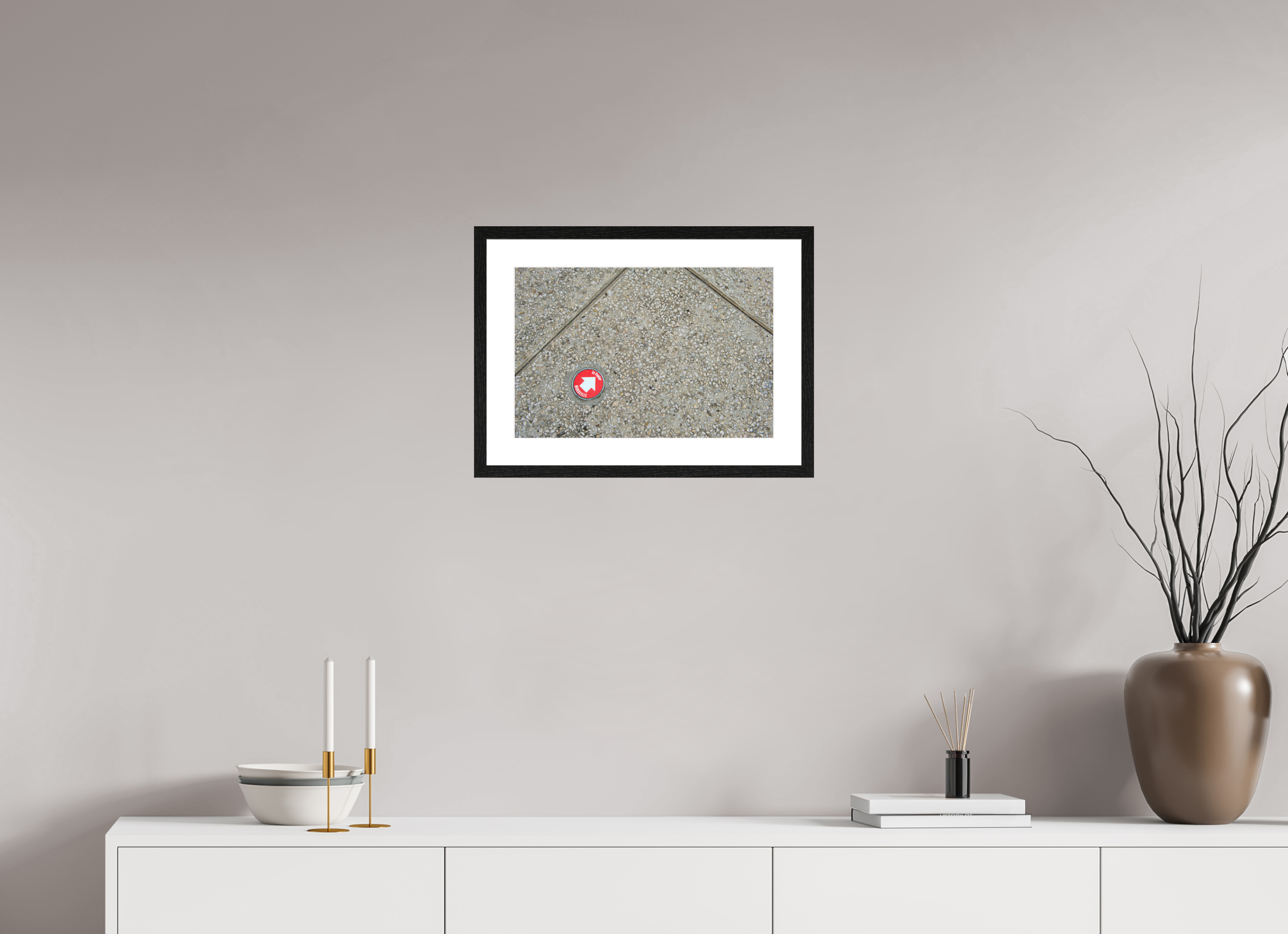 45 x 30 cm, Tirage couleur brillant + Cadre noir avec passe-partout Marseille -> Le Panier