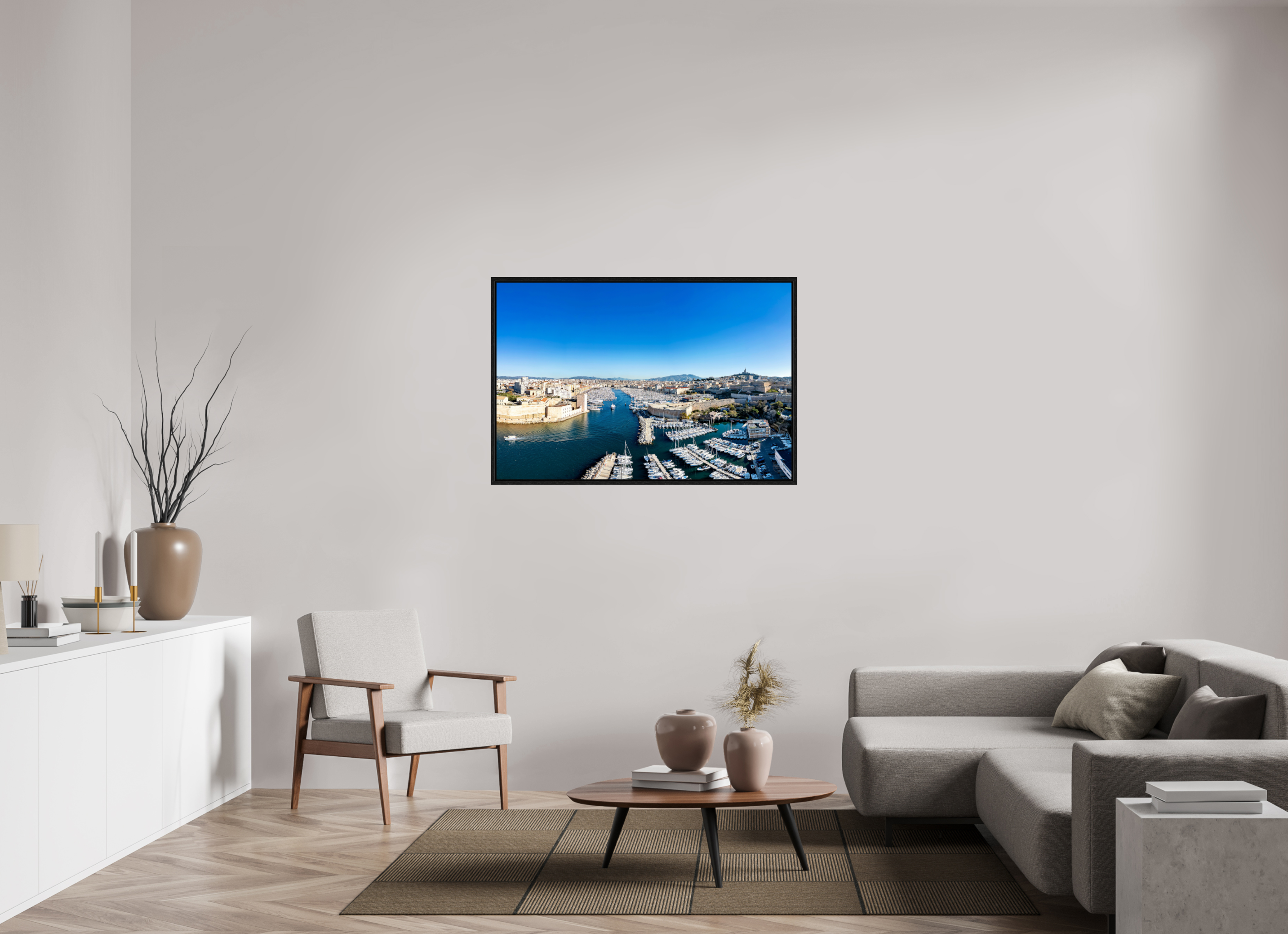 120 x 80 cm, Tirage couleur dans caisse américaine Poster de Marseille - Entre ciel et mer