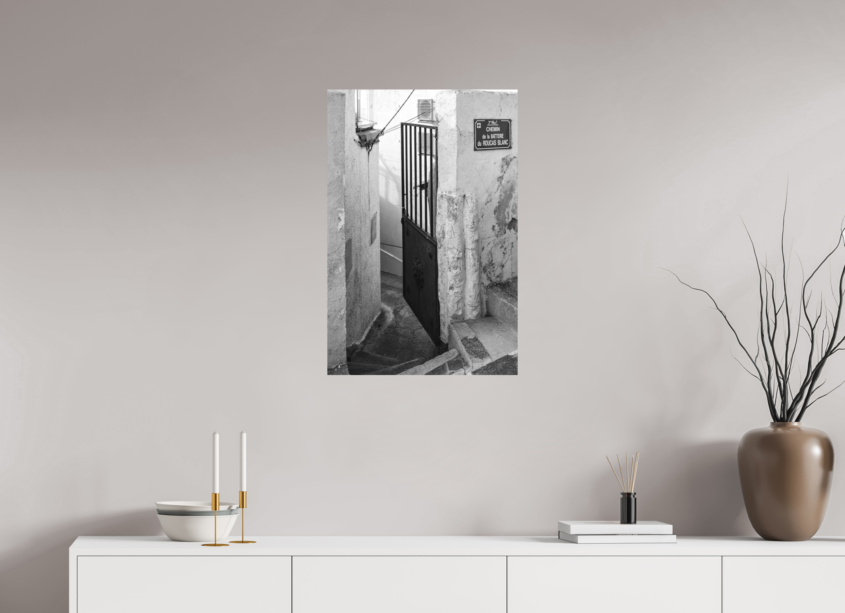 50 x 75 cm, Tirage N&B mat seul Perspective urbaine - Passage Secret