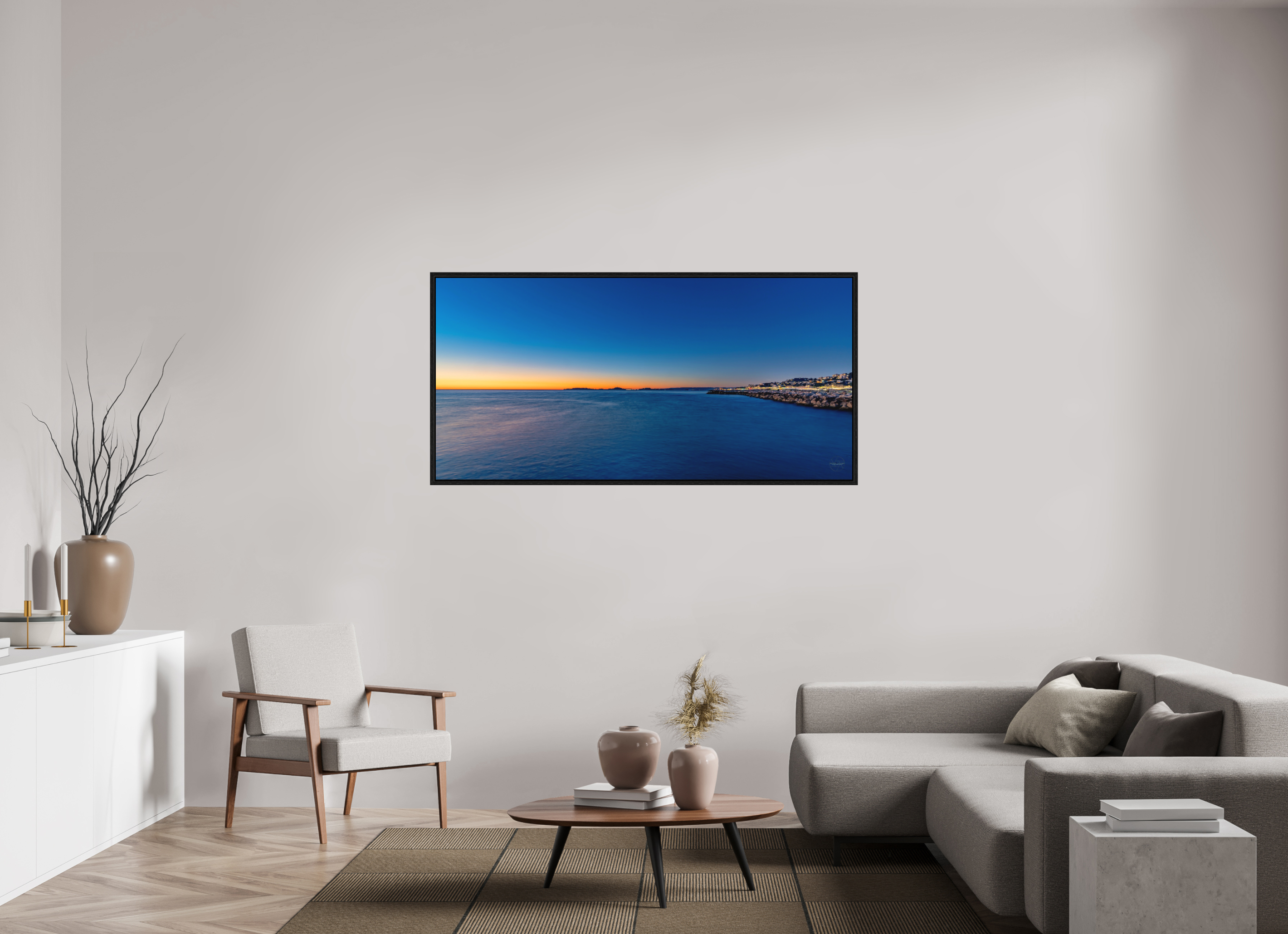 165,1 x 80 cm, Tirage grand format dans caisse américaine Bleu Infini