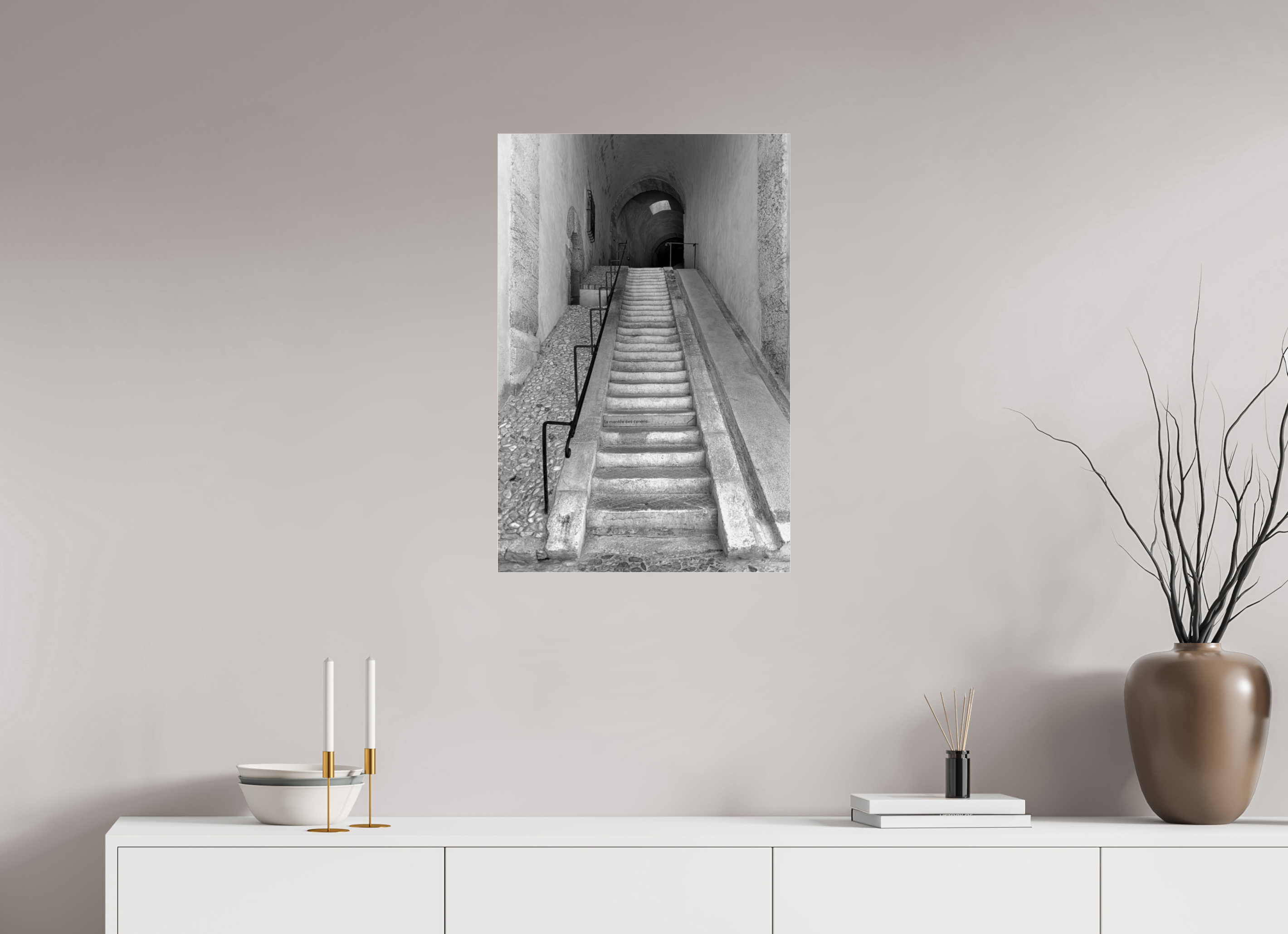 50 x 75 cm, Tirage N&B sous Plexi Affiche artistique – La Montée des Canons