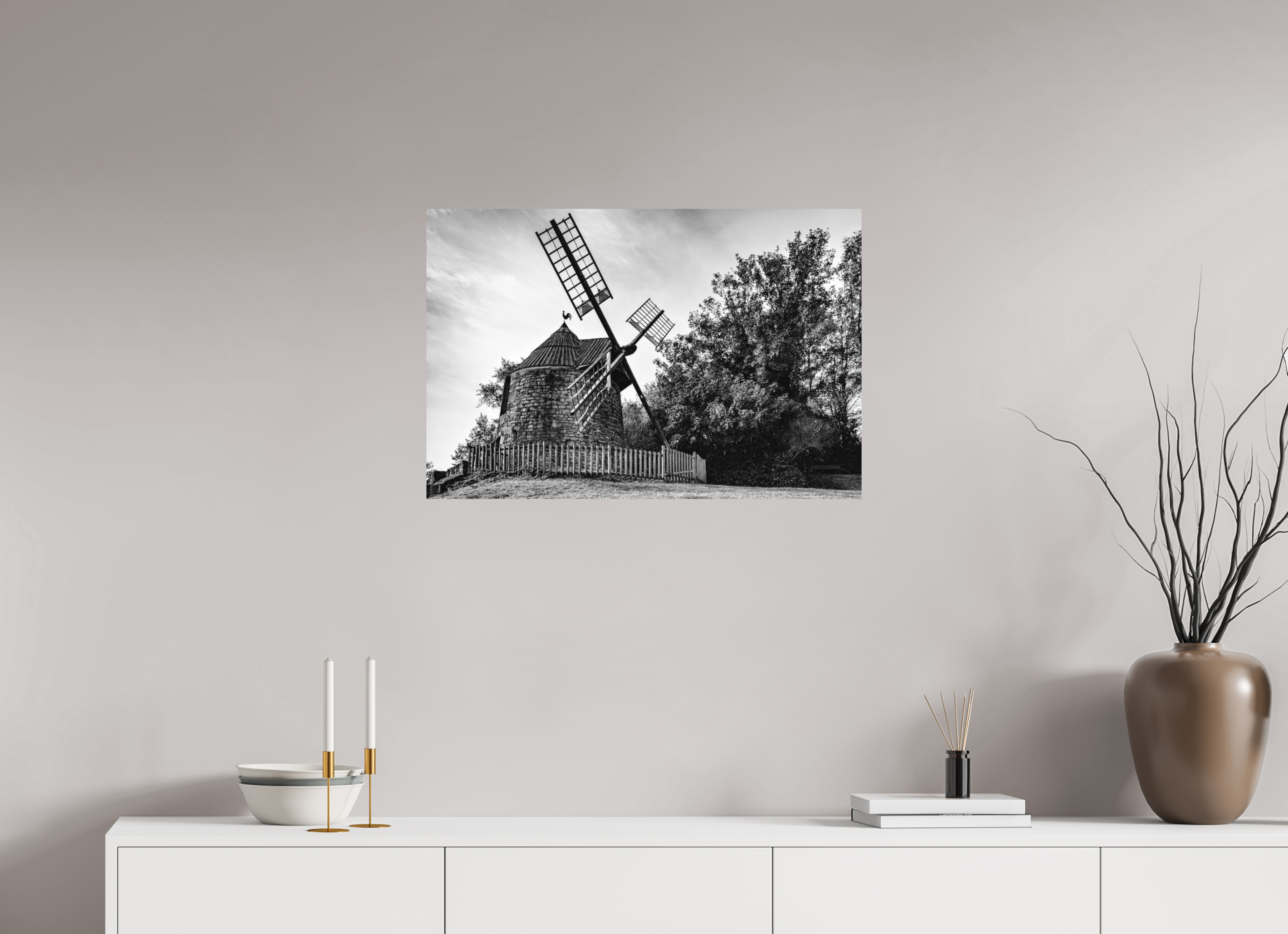 75 x 50 cm, Tirage N&B mat seul Œuvre murale - Souffle du Temps