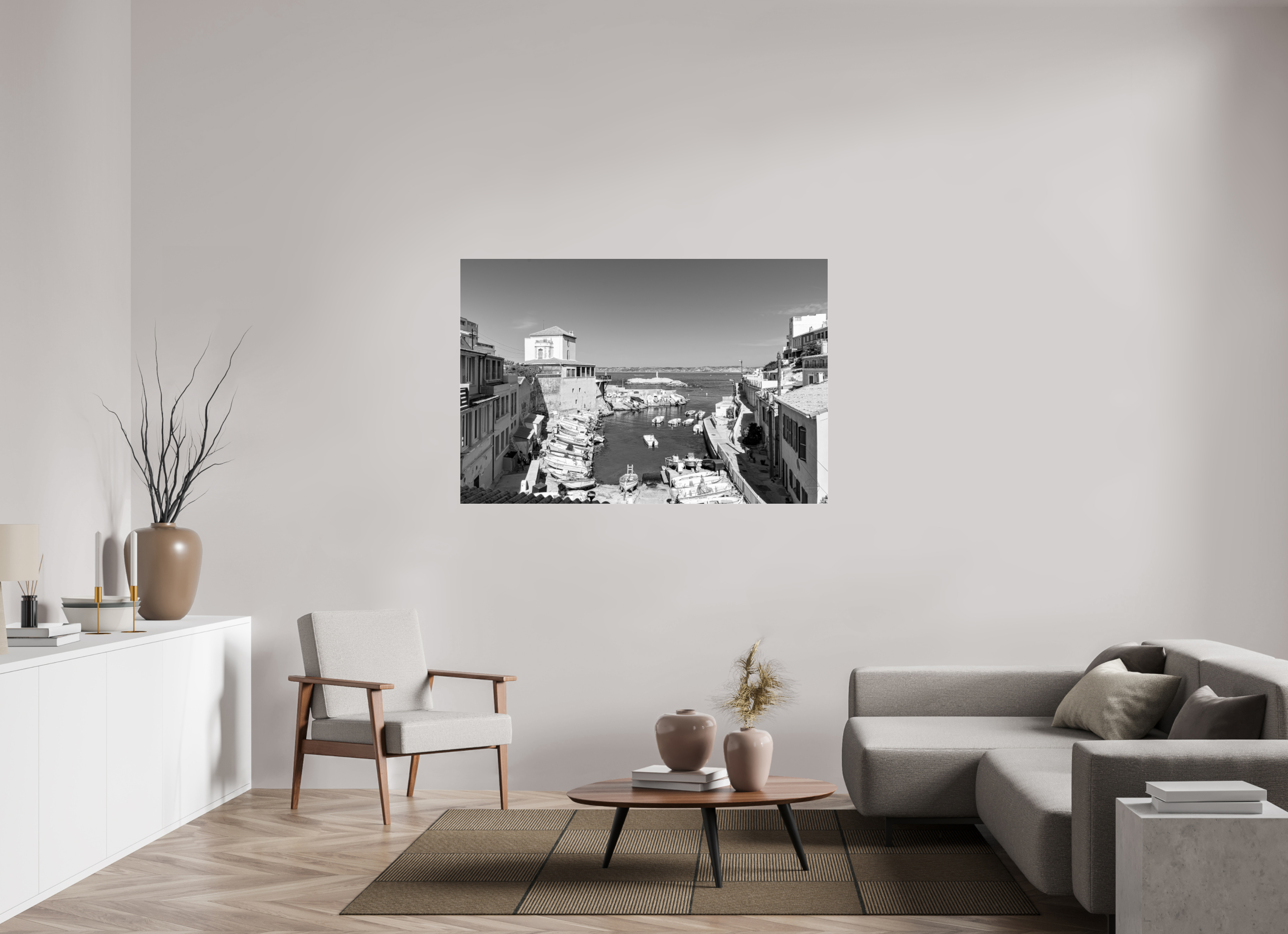 150 x 100 cm, Tirage N&B sous Plexi Affiche artistique – Silence sur Malmousque