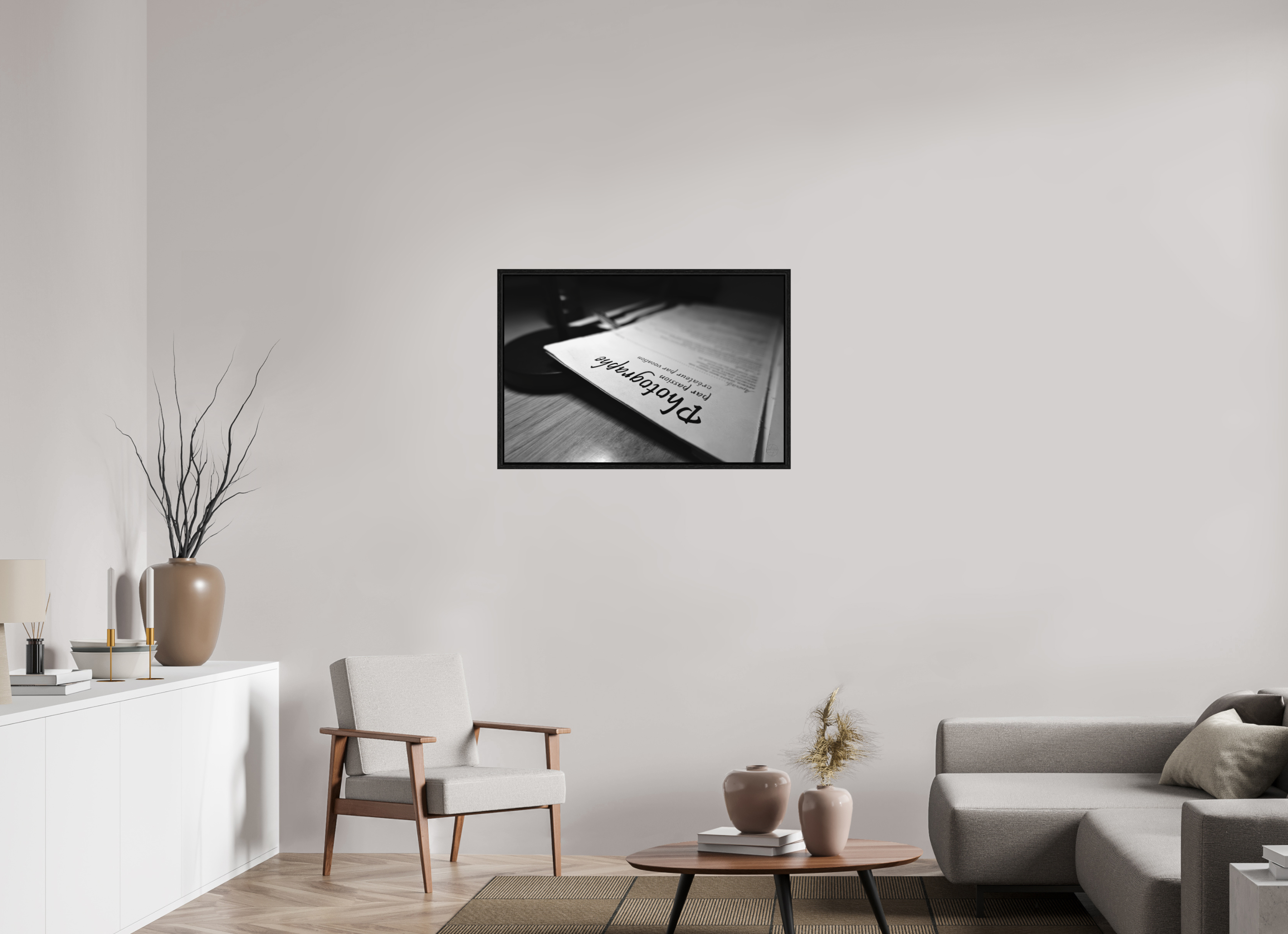 90 x 60 cm, Tirage N&B dans Caisse américaine noire Photographe par passion, créateur par vocation | Poster Fine Art